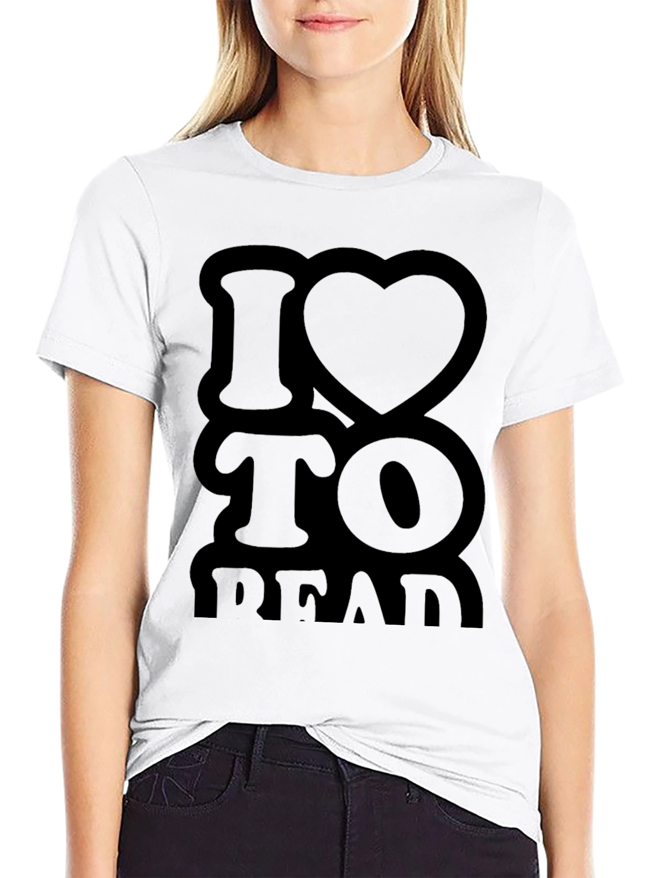Black I Heart to Read Black T-Shirt view 9