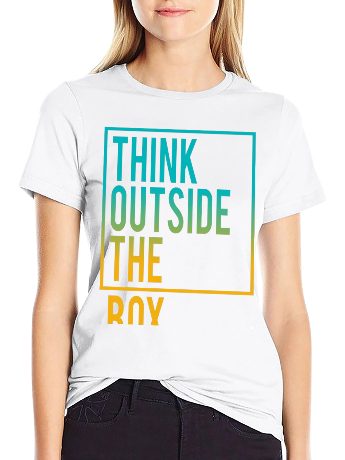 Black Think Outside The Box Graphic Tee view 9