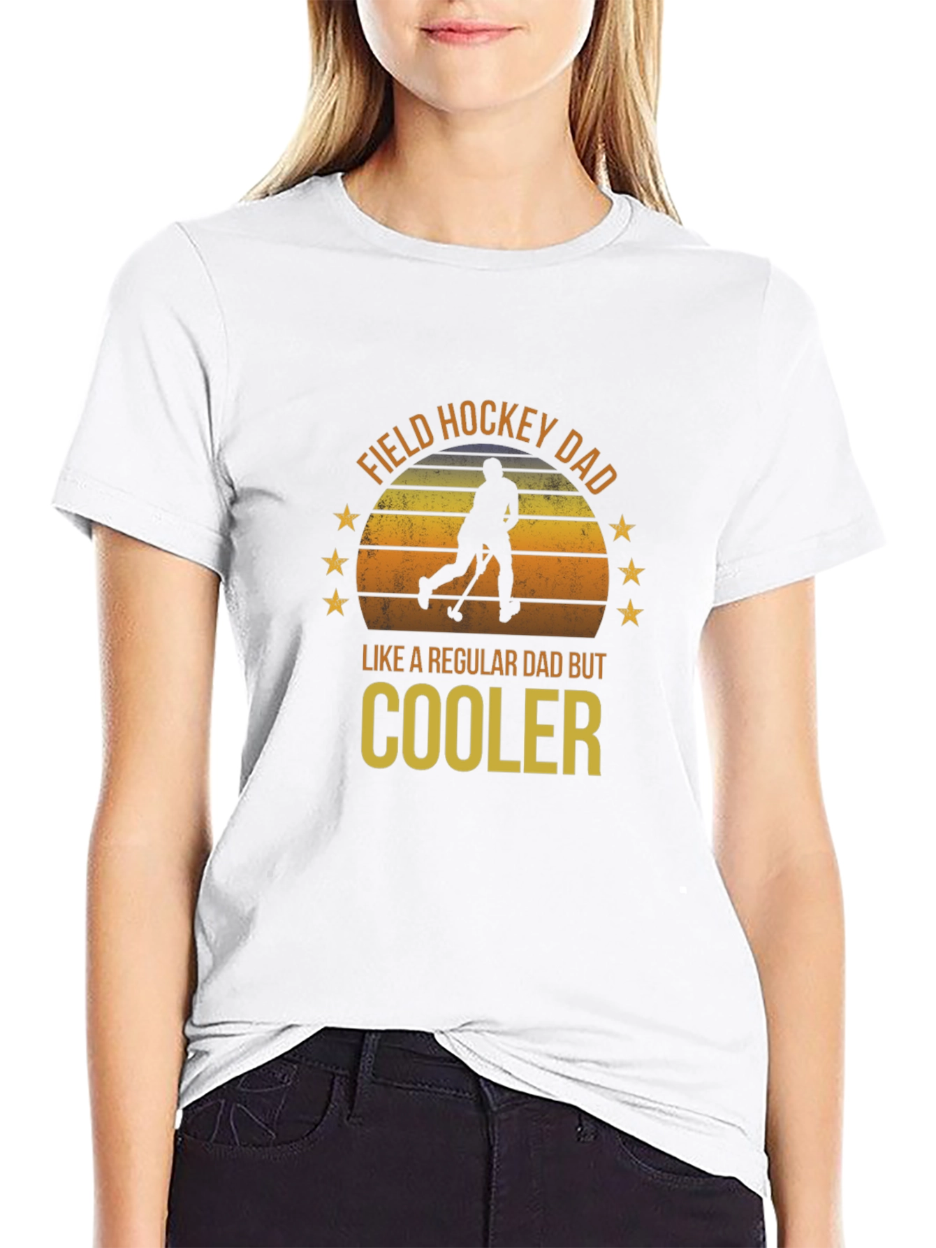 Black Field Hockey Dad T-Shirt - Cool Dad Edition view 9