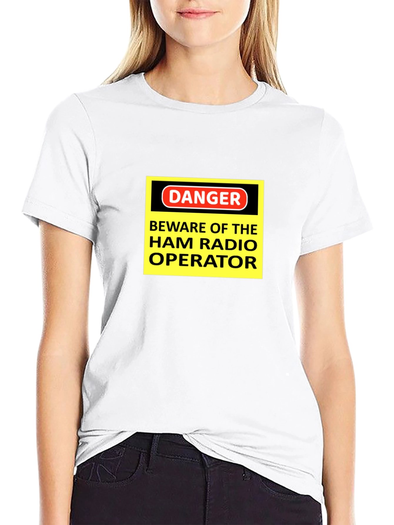 Black Danger Ham Radio Operator Black T-Shirt view 9