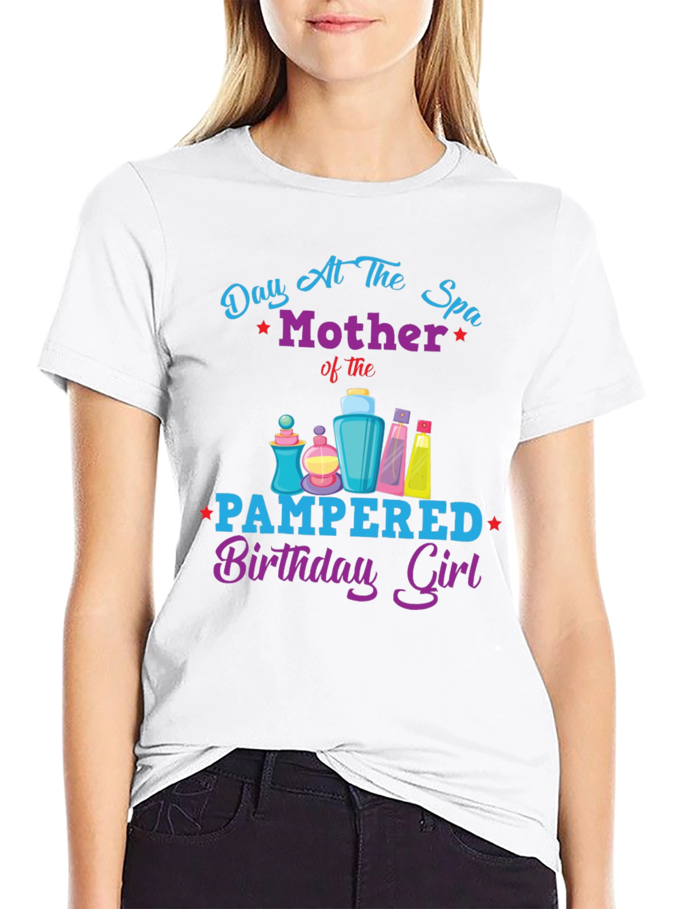 Black Mother's Day Spa Birthday Girl Graphic Tee view 9