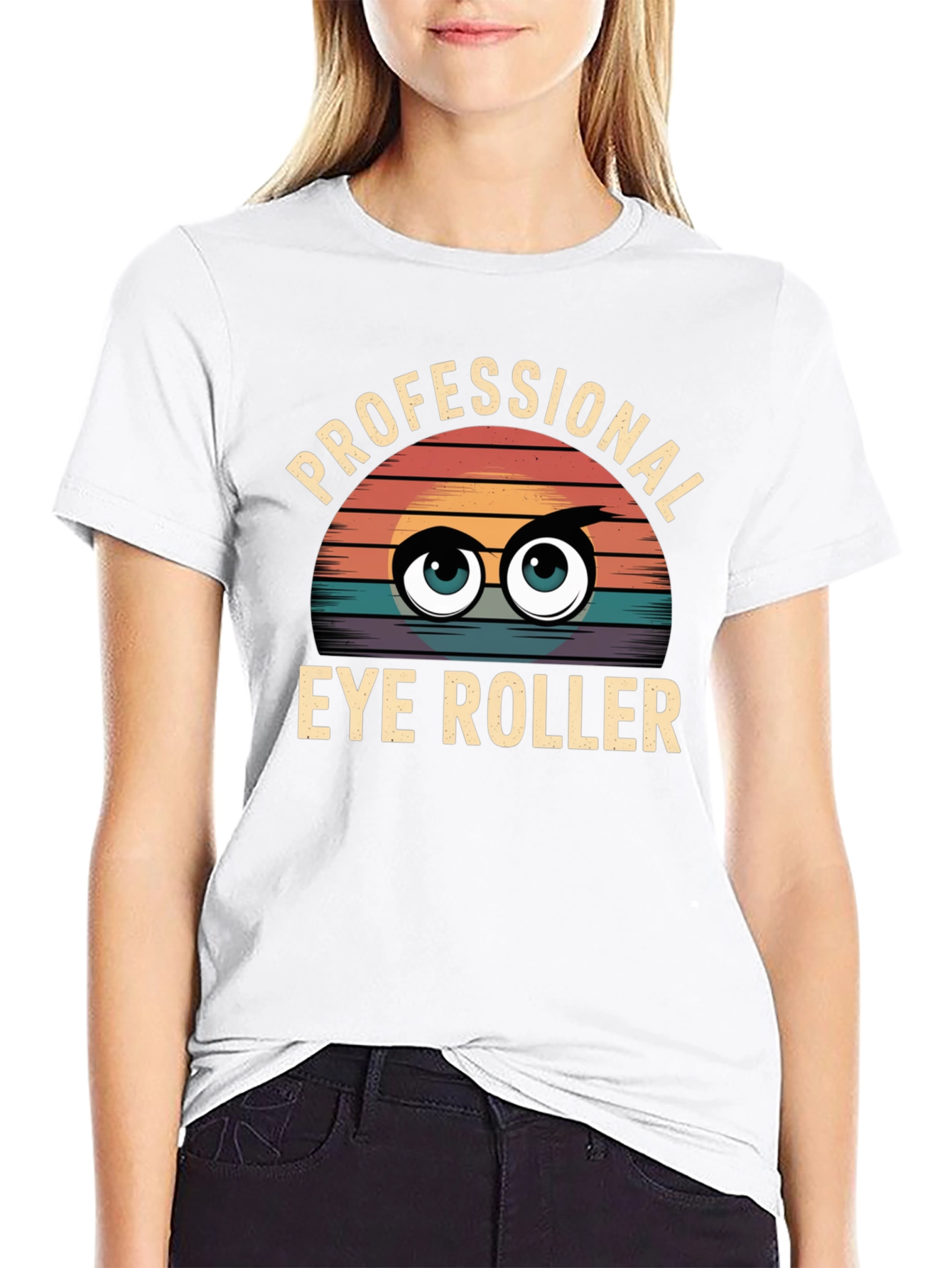 Black Professional Eye Roller T-Shirt view 9