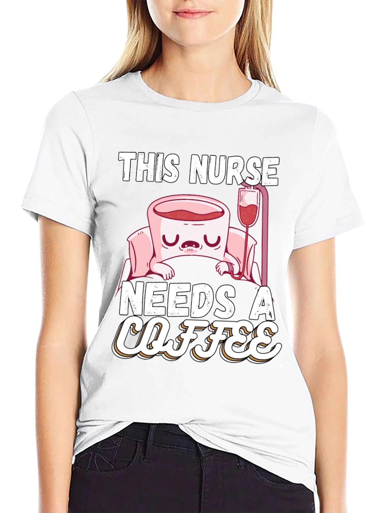 Black Funny Nurse Needs Coffee T-Shirt view 9