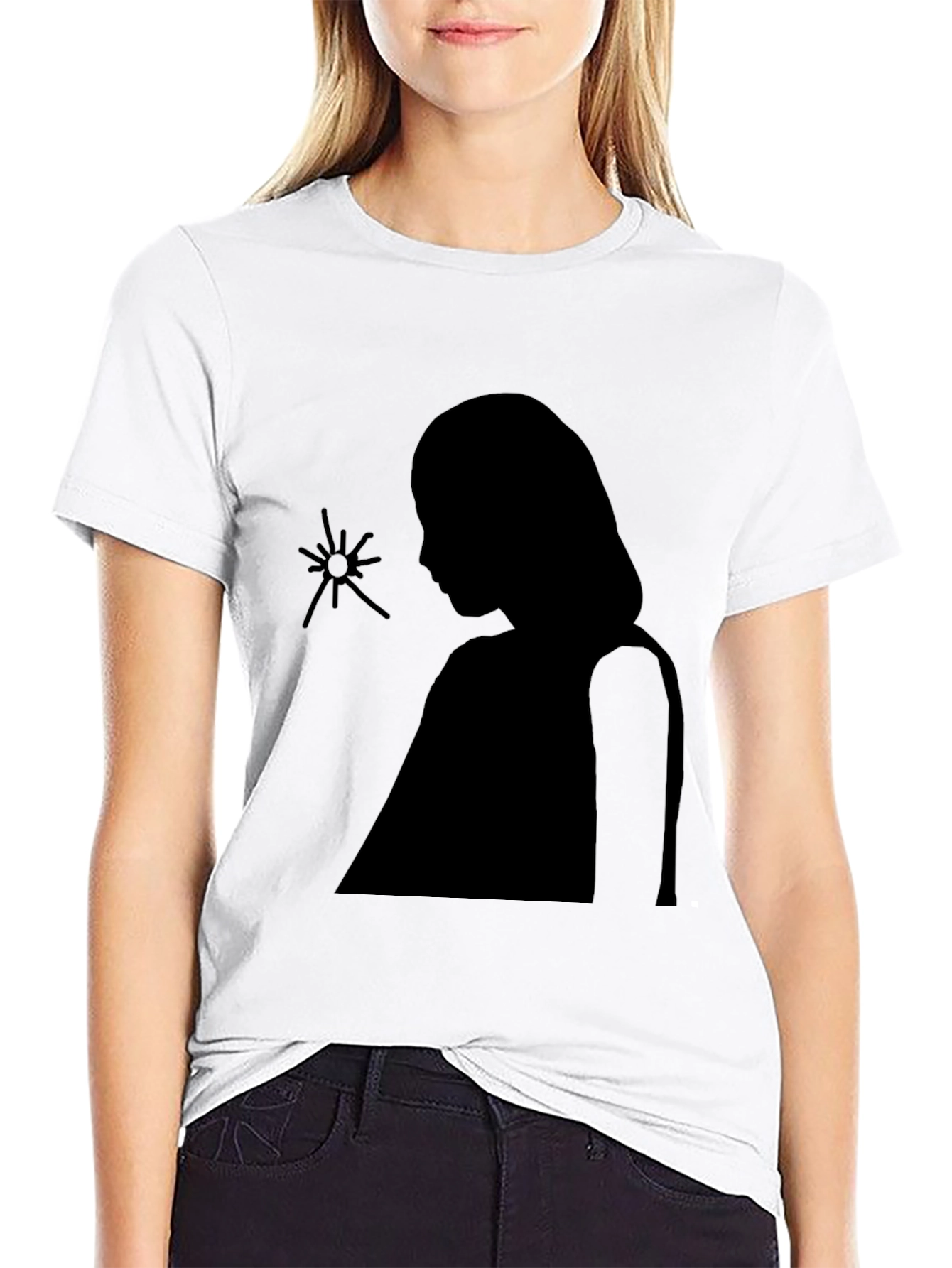 Black Silhouette Graphic Black Tee view 9