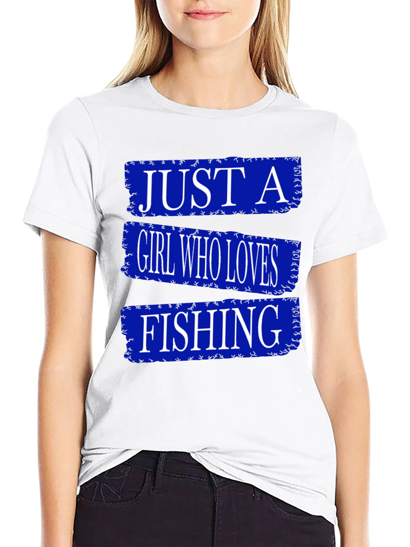 Black Just A Girl Who Loves Fishing T-Shirt view 9