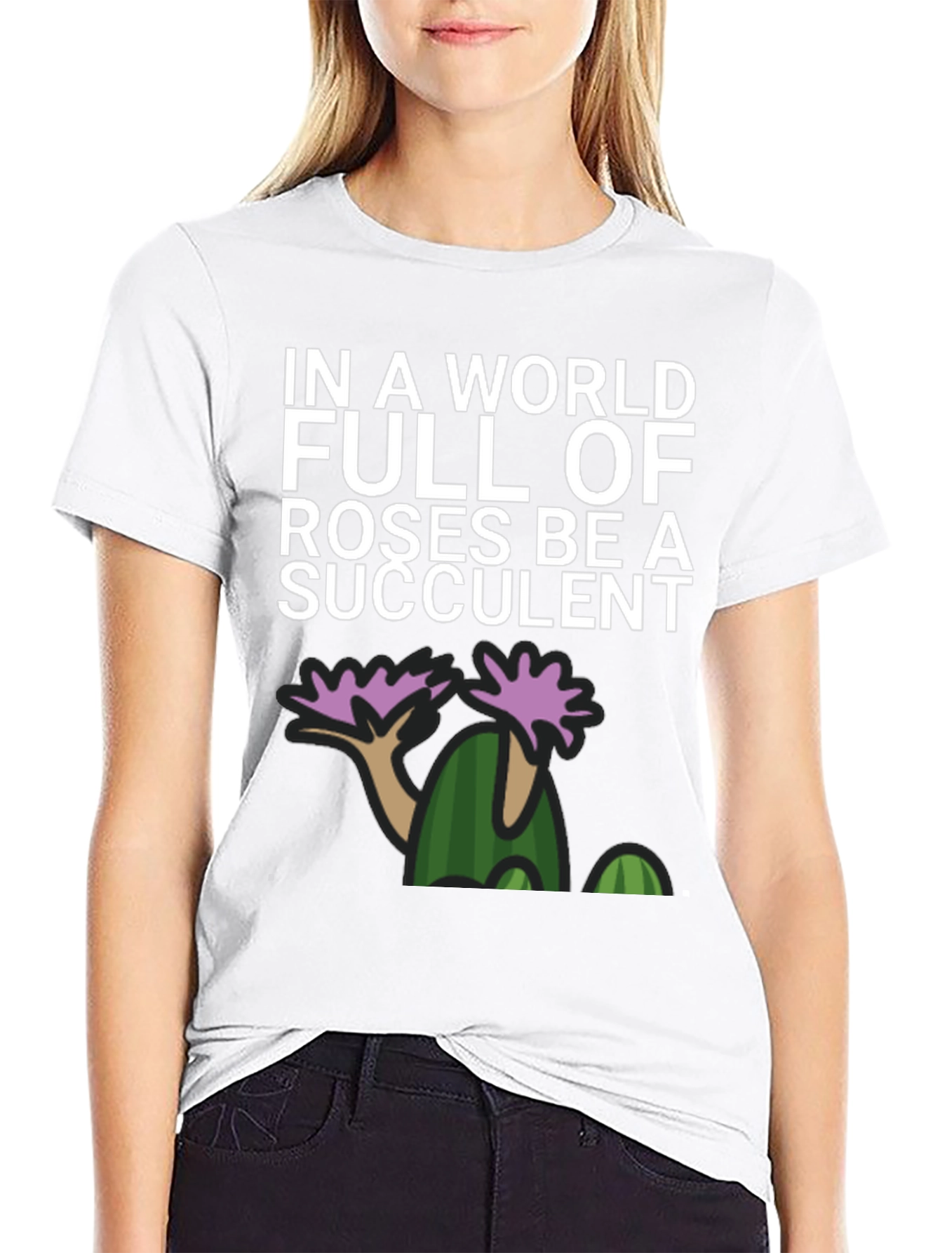 Black Be a Succulent Graphic T-Shirt view 9
