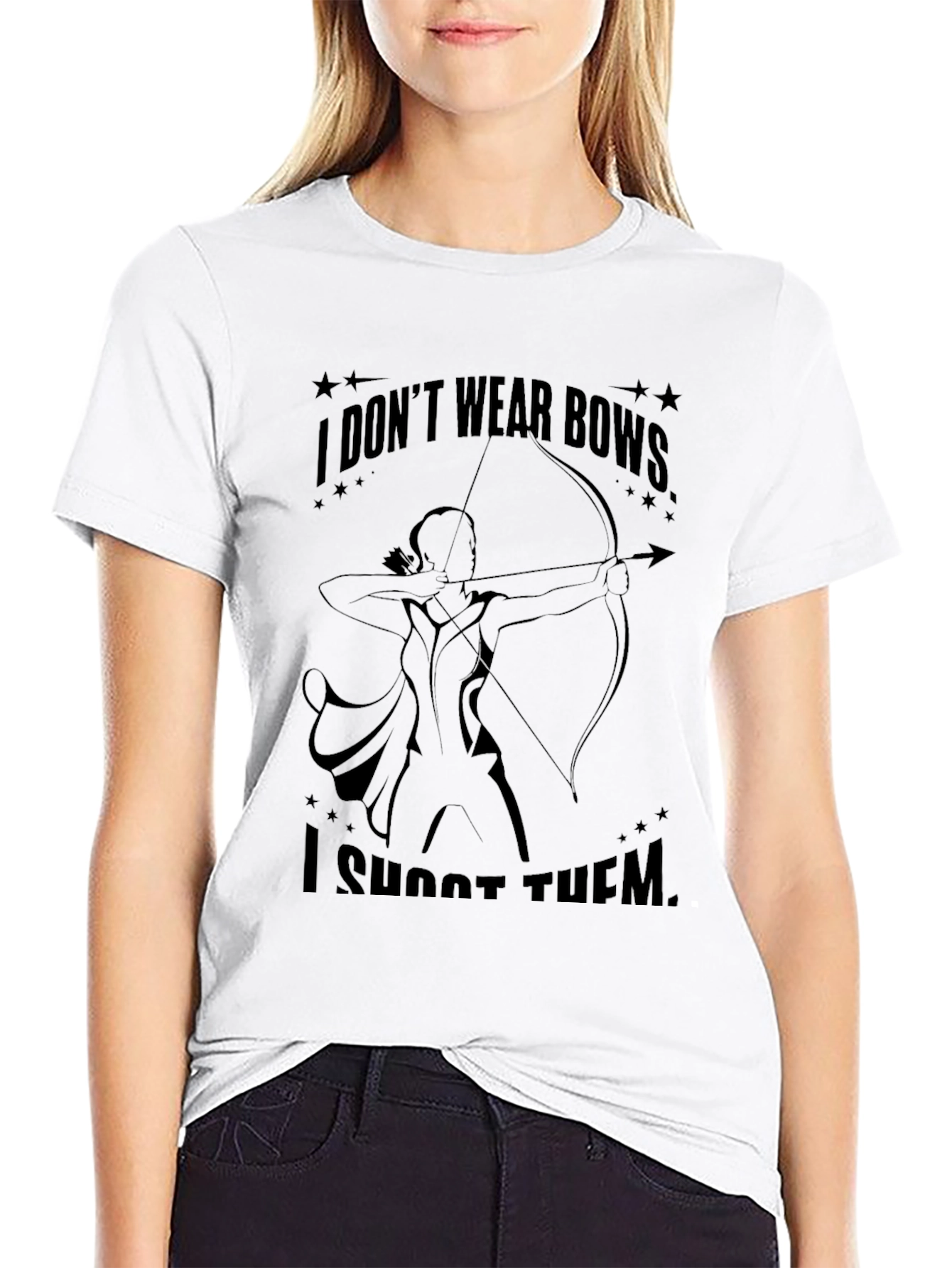 Black Archer Graphic Tee - I Don't Wear Bows, I Shoot Them view 9