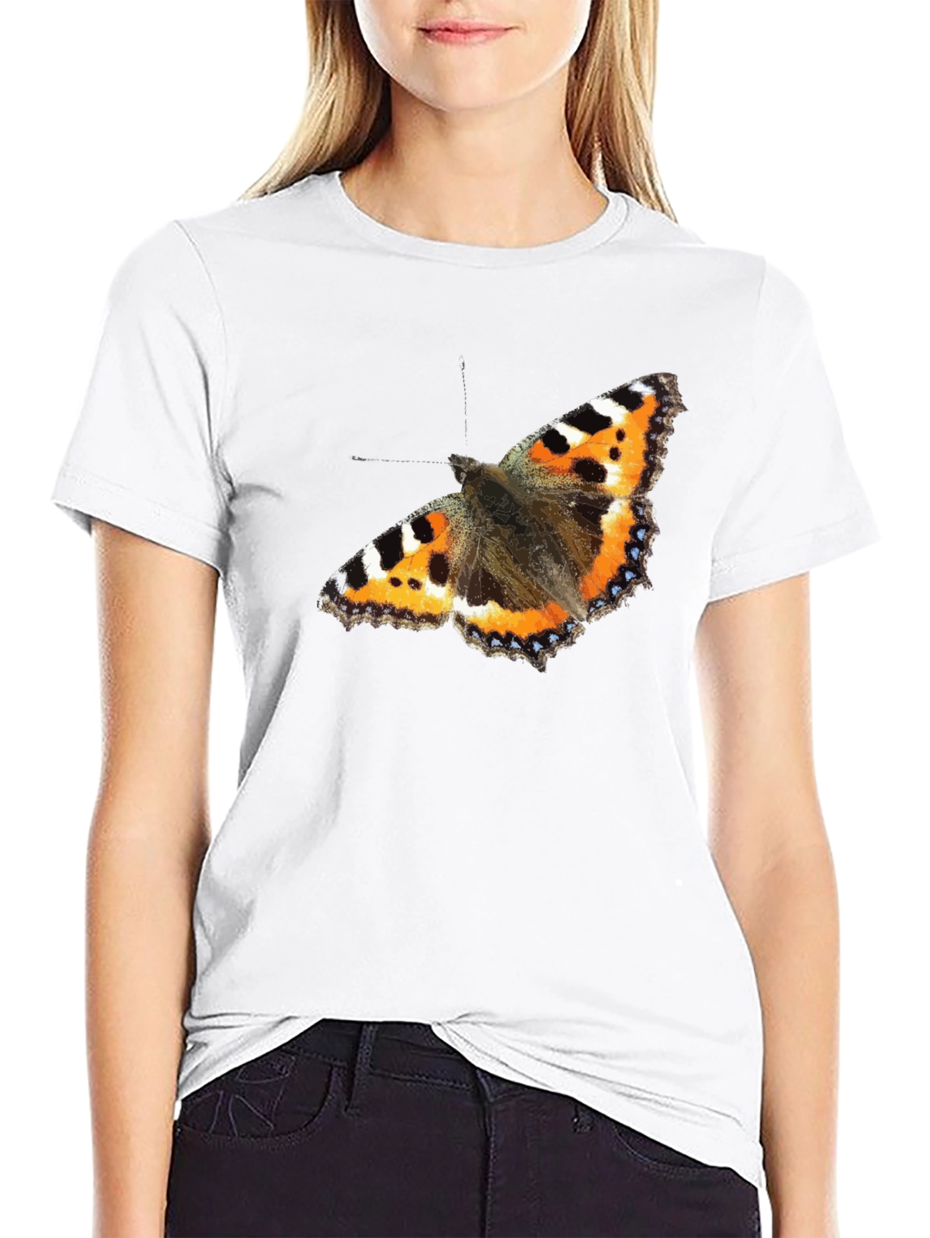 Black Butterfly Graphic Black T-Shirt view 9