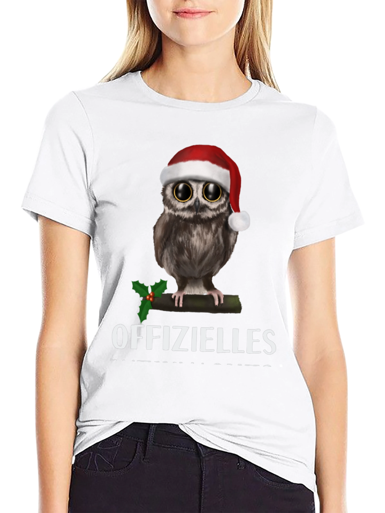 Black Festive Owl T-Shirt: Offizielles Christmas Cheer! view 9