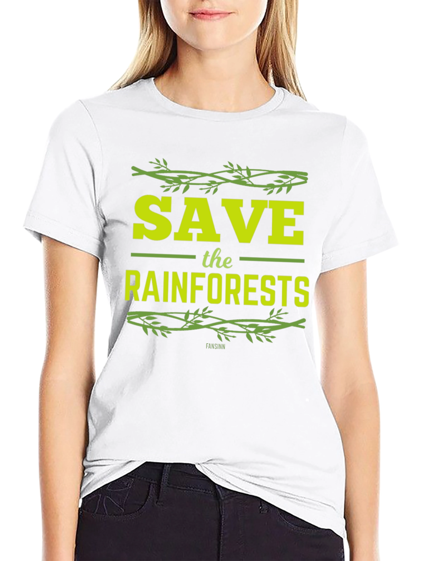 Black Save the Rainforests Graphic T-Shirt - Eco-Friendly Tee view 9