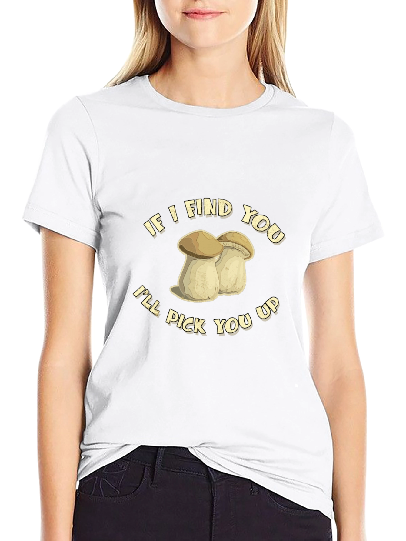 Black Funny Mushroom Graphic Tee - If I Find You view 9