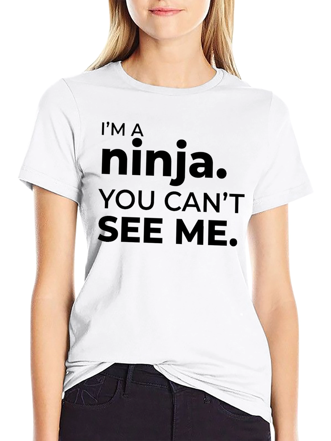 Black I'm A Ninja Graphic T-Shirt - You Can't See Me view 9