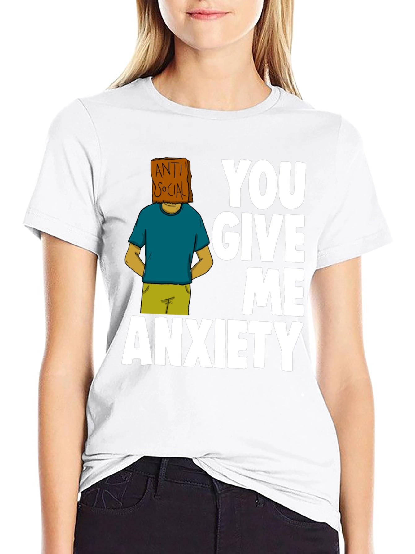 Black Anti-Social Anxiety T-Shirt view 9