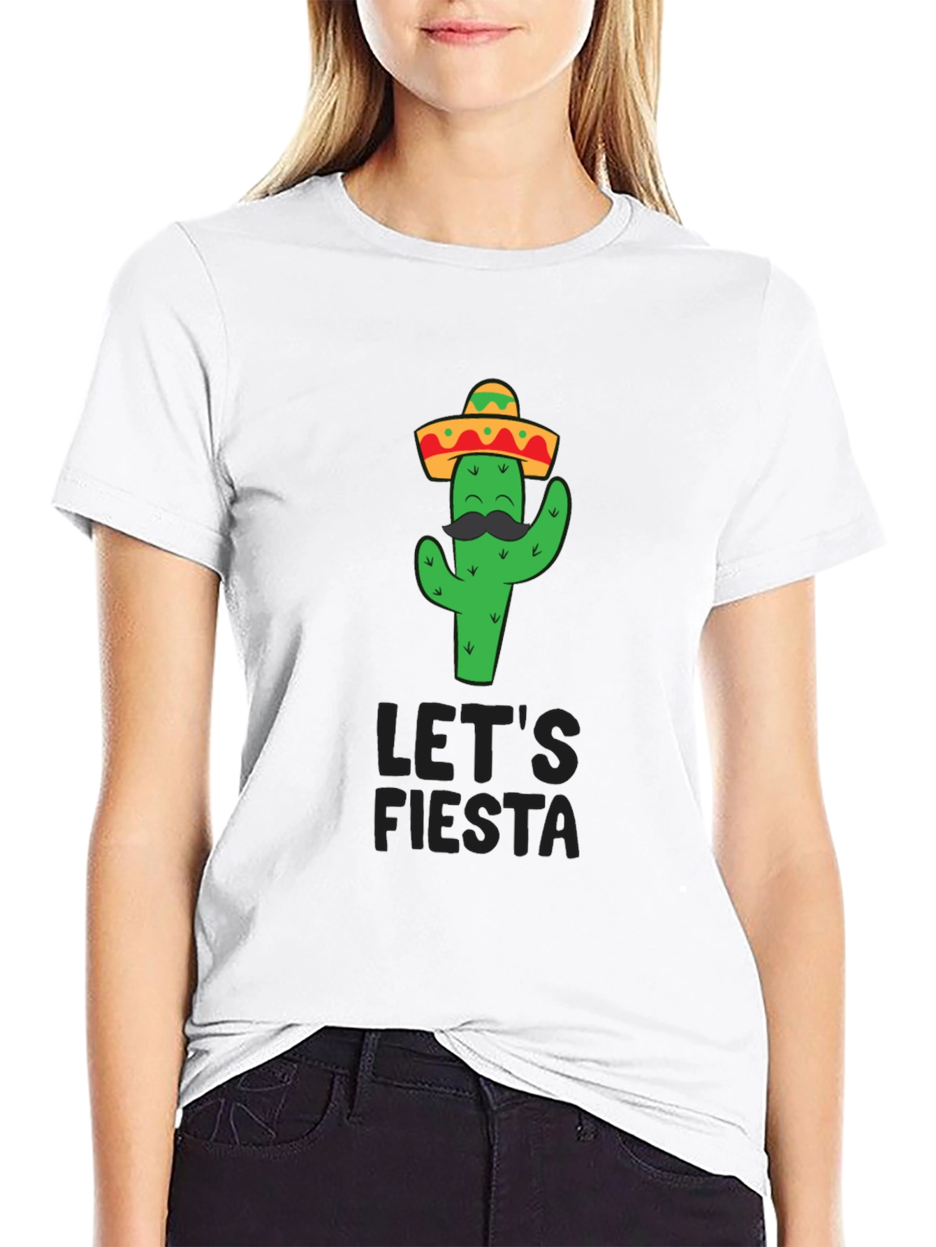 Black Let's Fiesta Cactus T-Shirt view 9