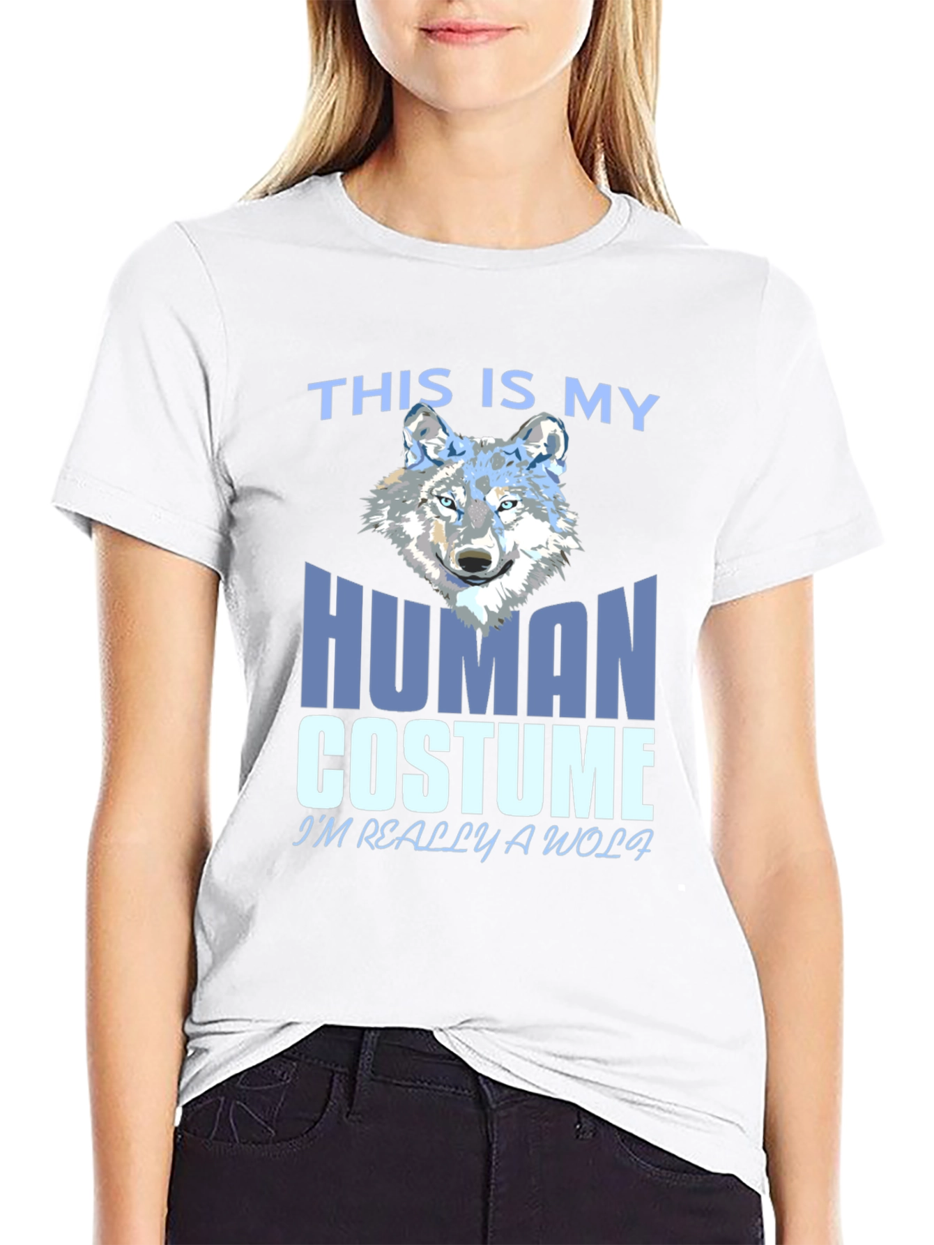 Black Human Costume Wolf T-Shirt view 9