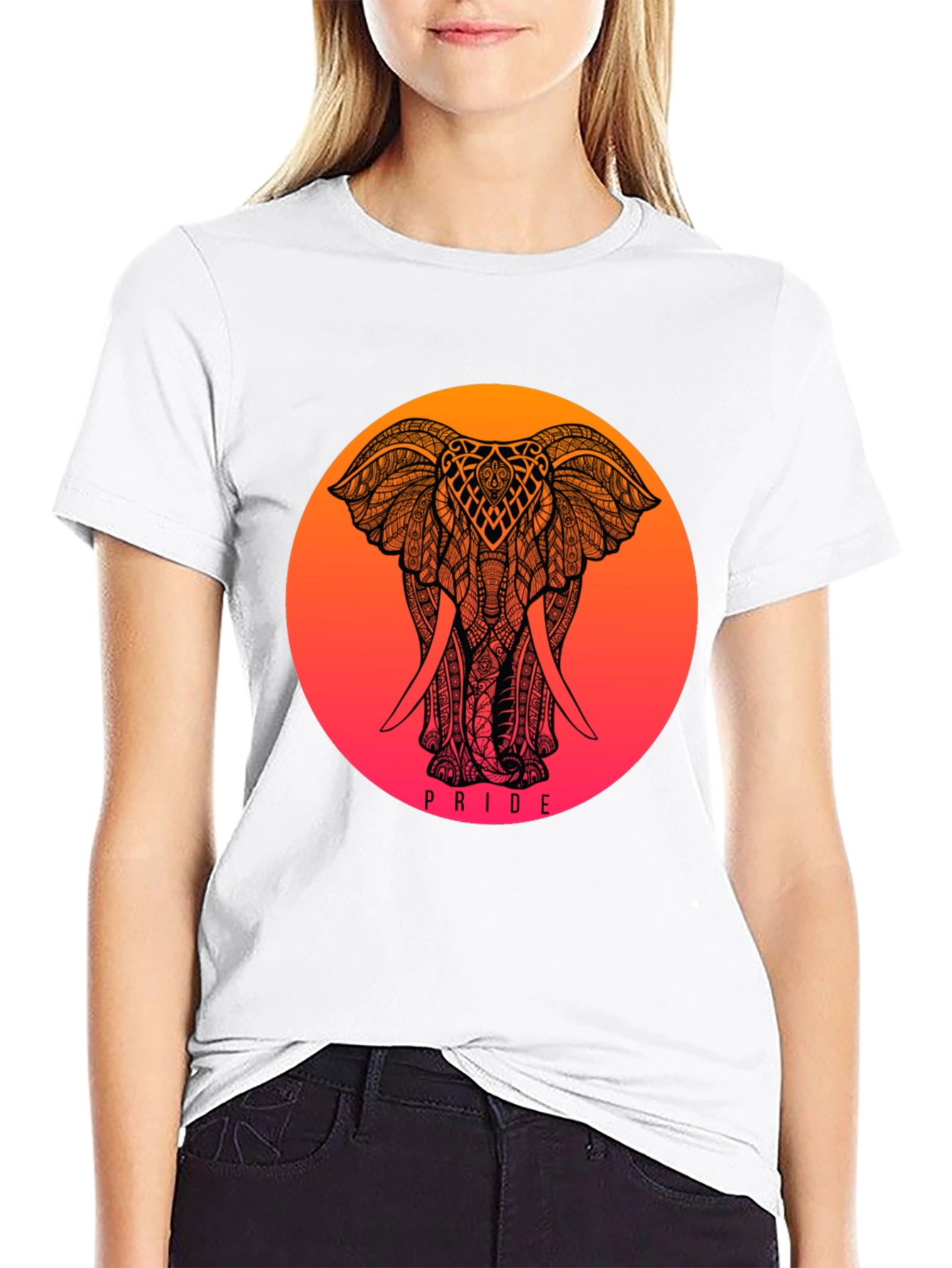 Black Pride Elephant Graphic Tee - Black view 9
