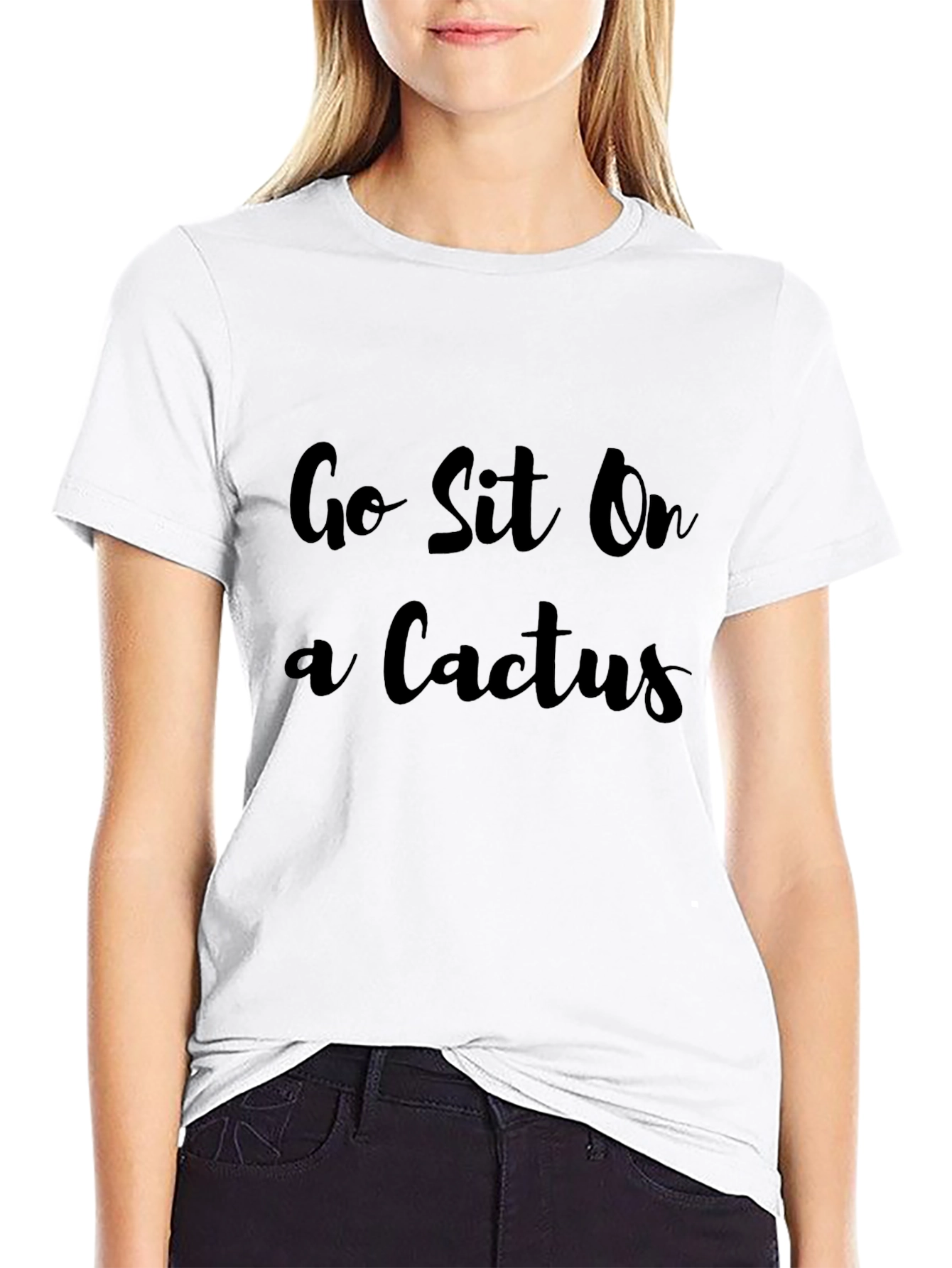 Black Go Sit On a Cactus T-Shirt Funny Novelty Tee view 9
