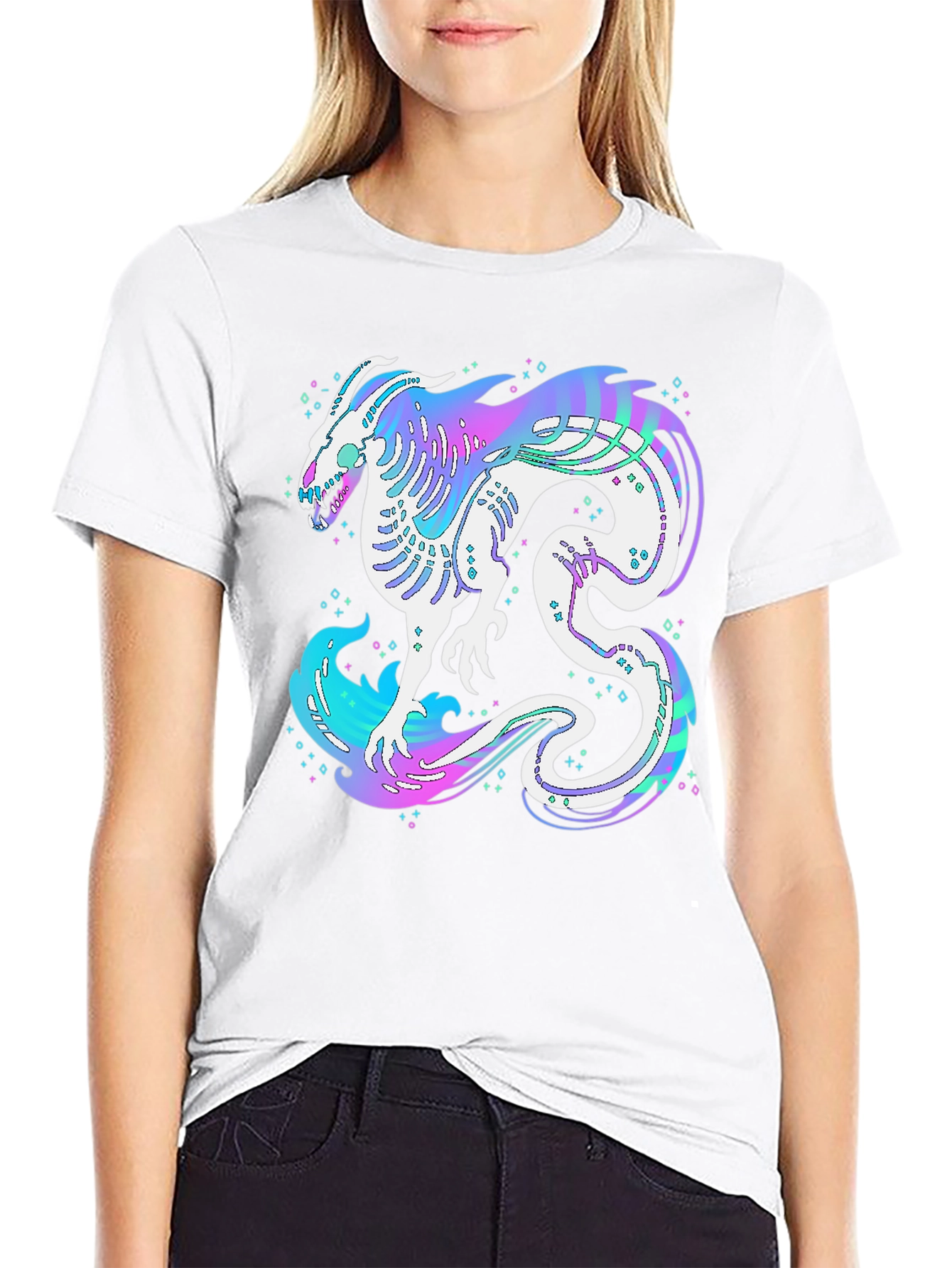 Black Mystic Dragon Graphic Black T-Shirt view 9