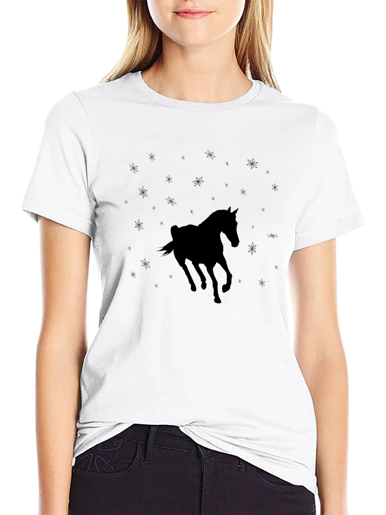 Black Black Horse Silhouette T-Shirt view 9