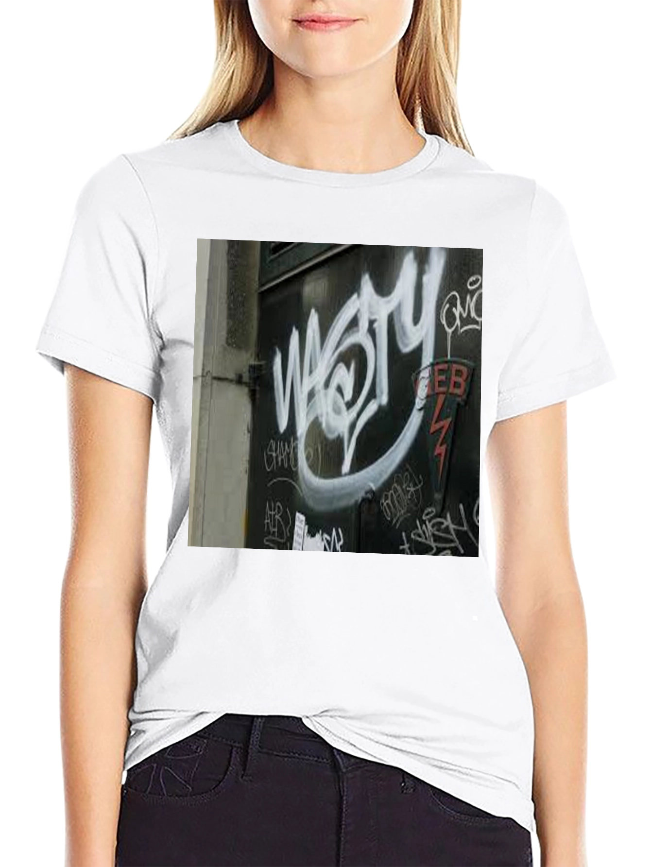 Black Urban Graffiti Tee - Street Art Style view 9