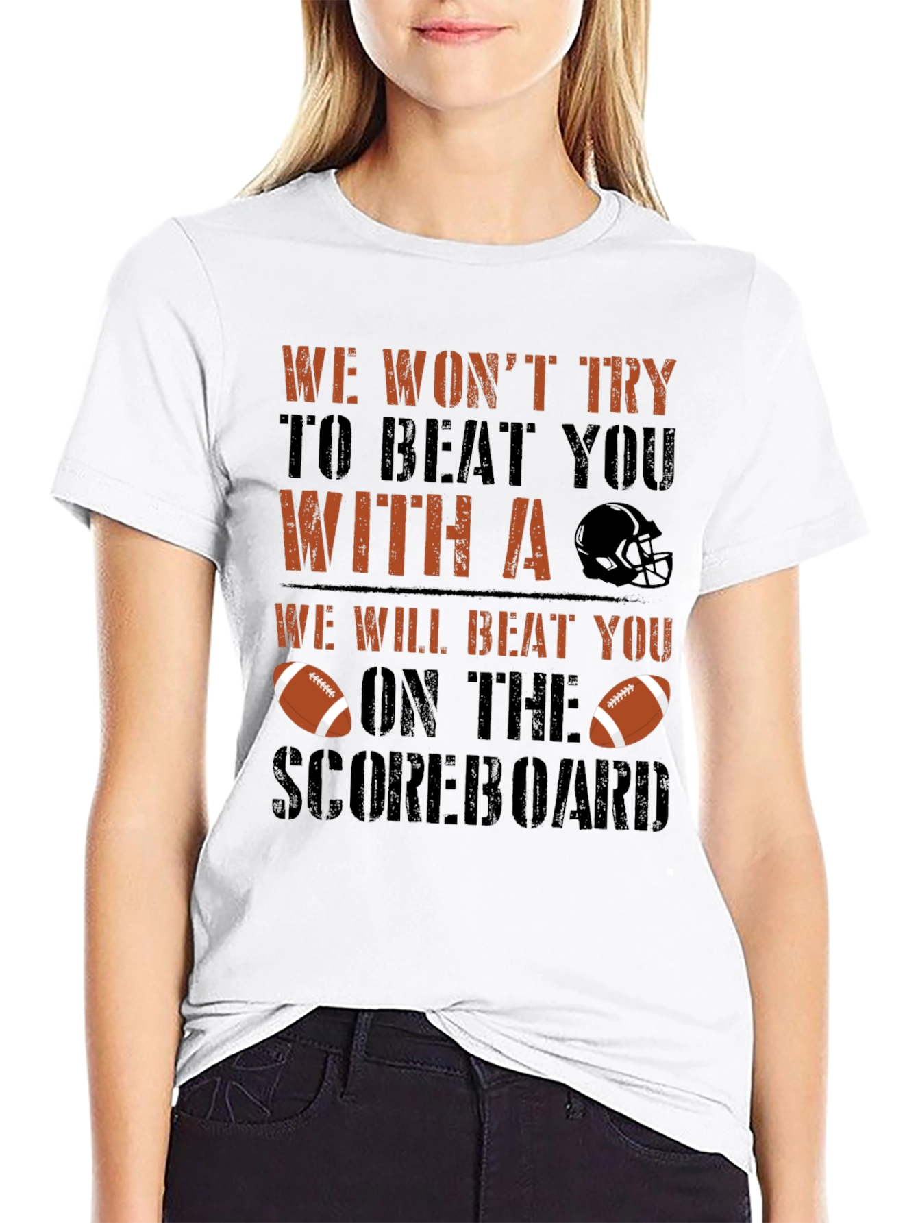Black Funny Football T-Shirt: Scoreboard Wins view 9