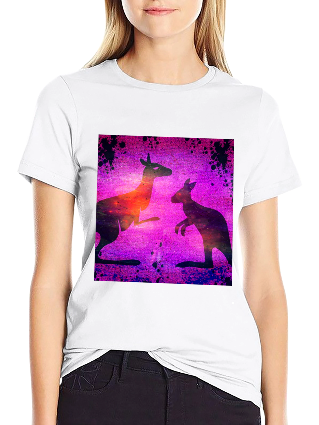Black Kangaroo Galaxy T-Shirt view 9