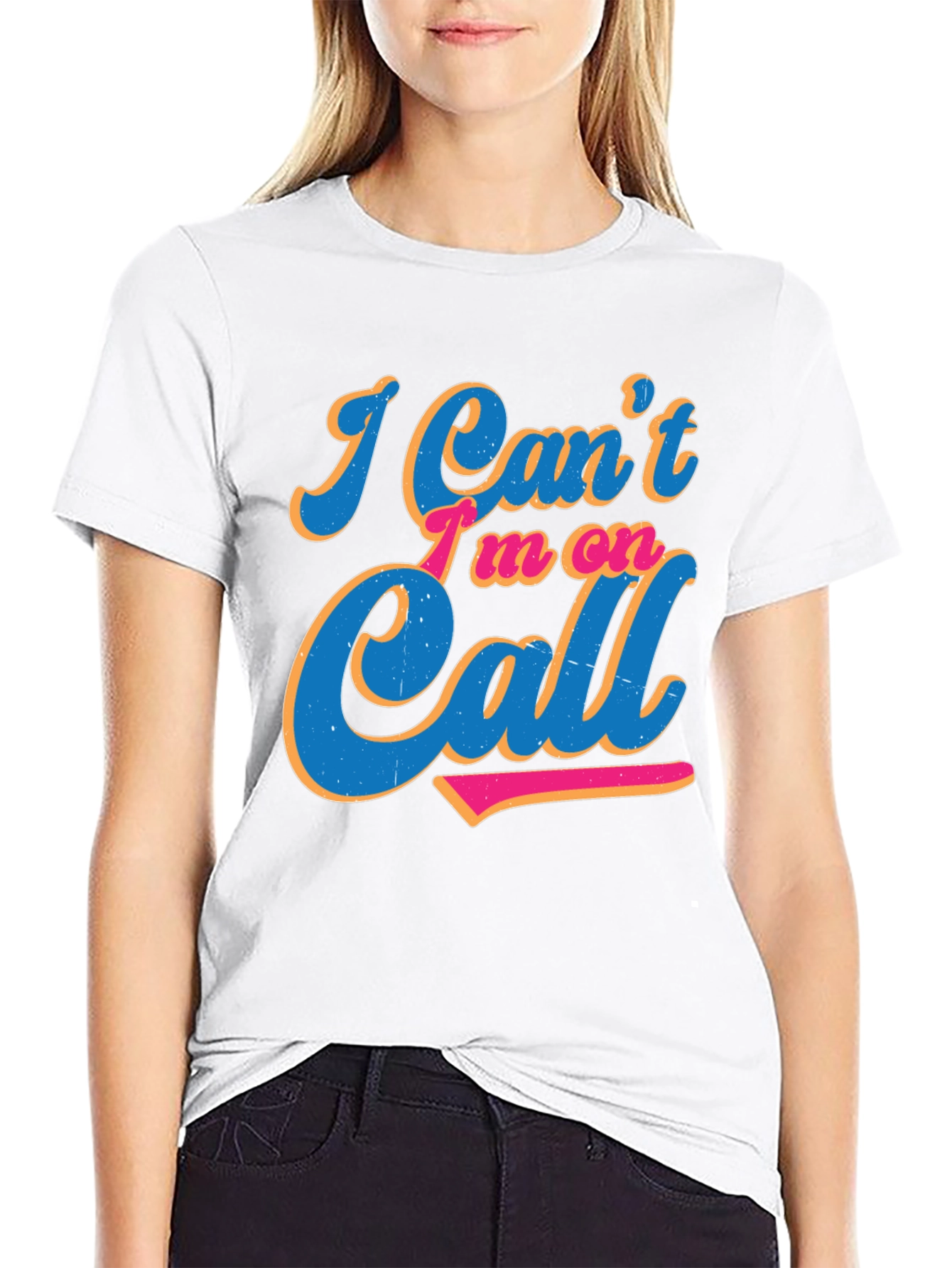 Black I'm On Call Graphic Tee - Black Crewneck Shirt view 9