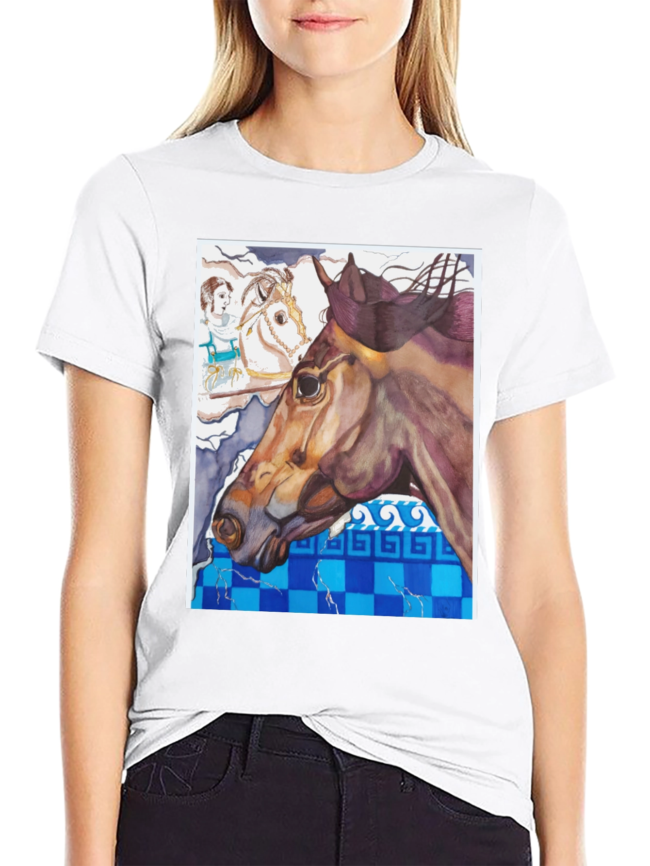 Black Horse Art Graphic Tee view 9