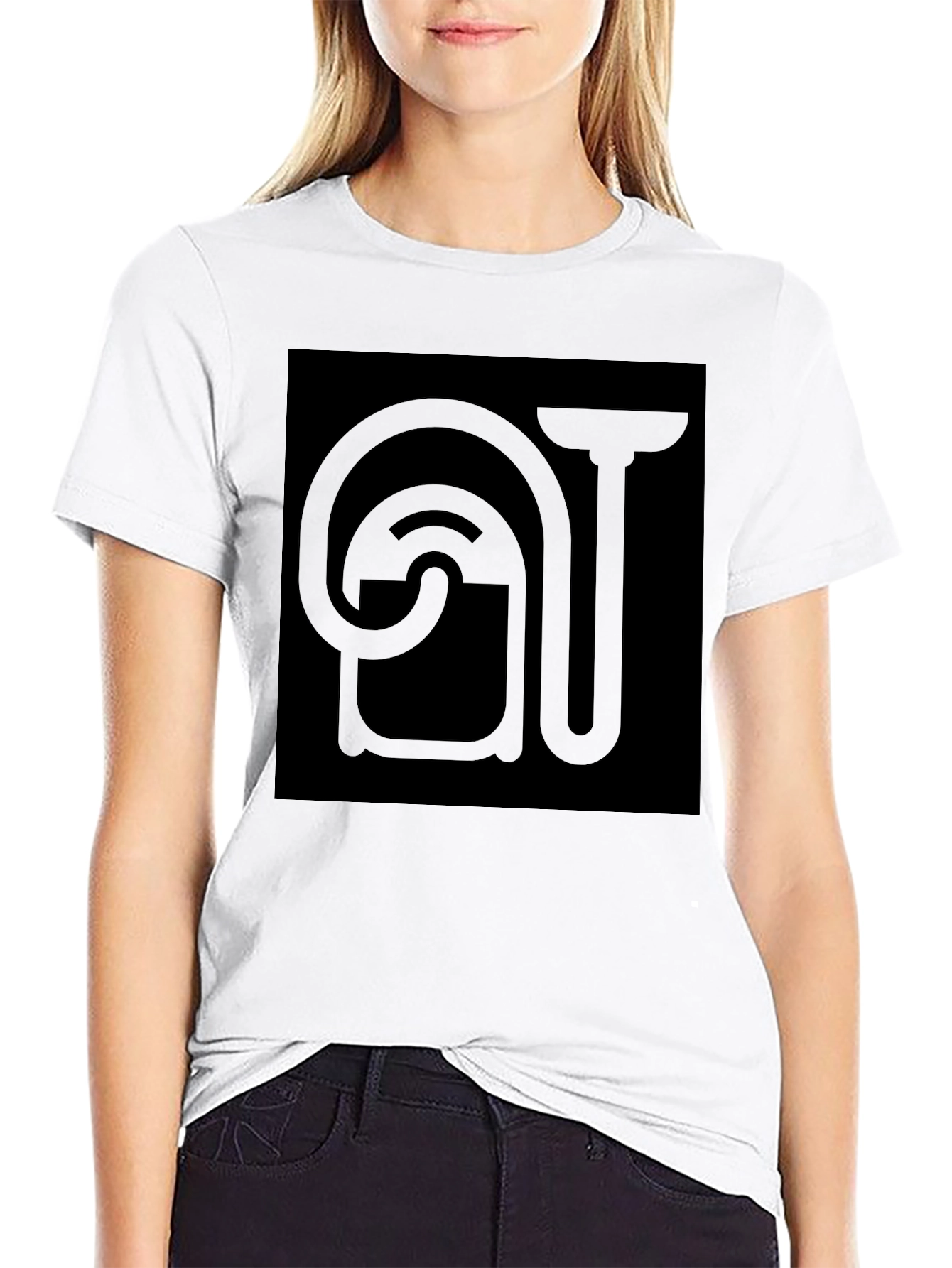 Black Minimalist Black Graphic Tee - Toilet Paper Design view 9