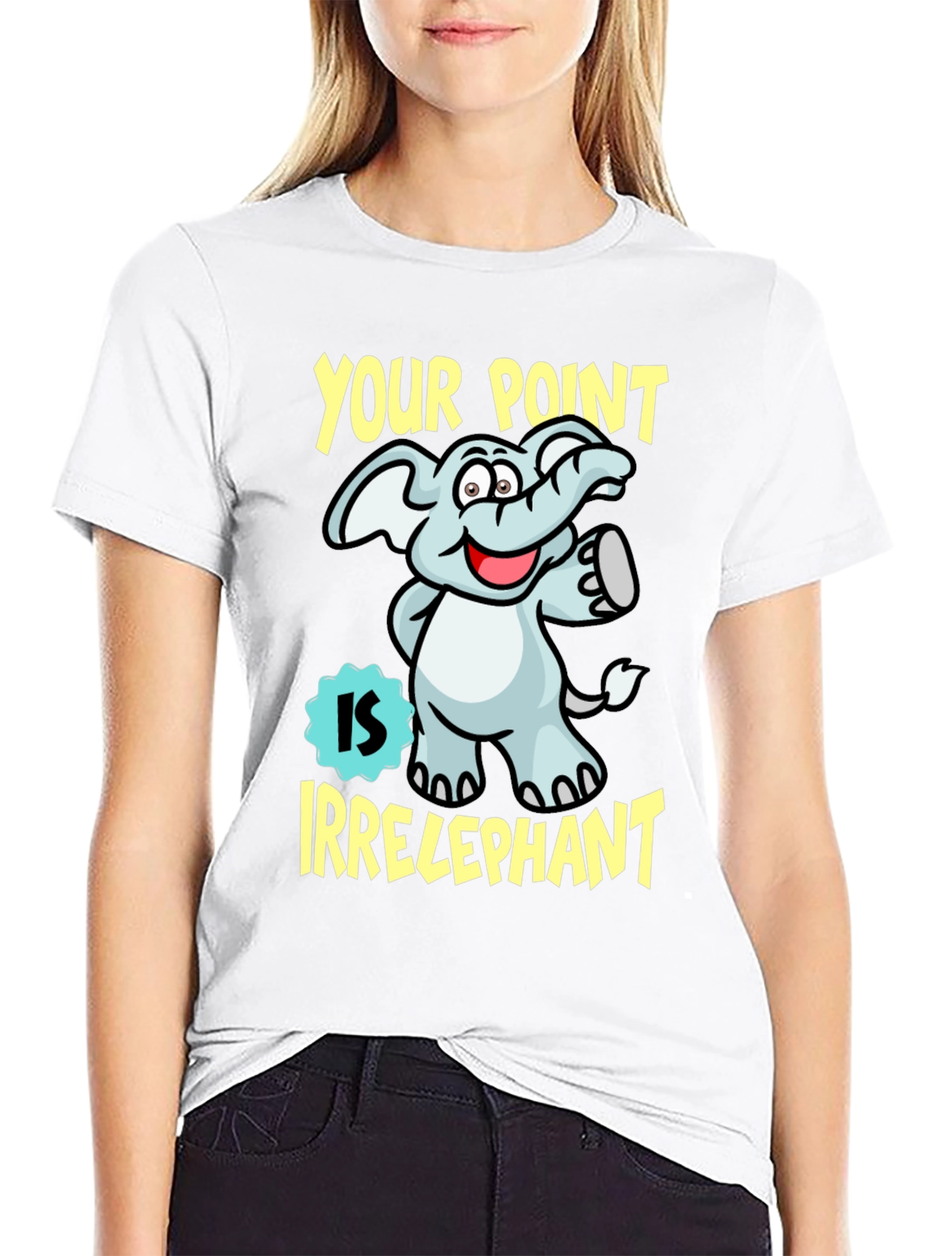 Black Irrelephant Funny Graphic Tee view 9