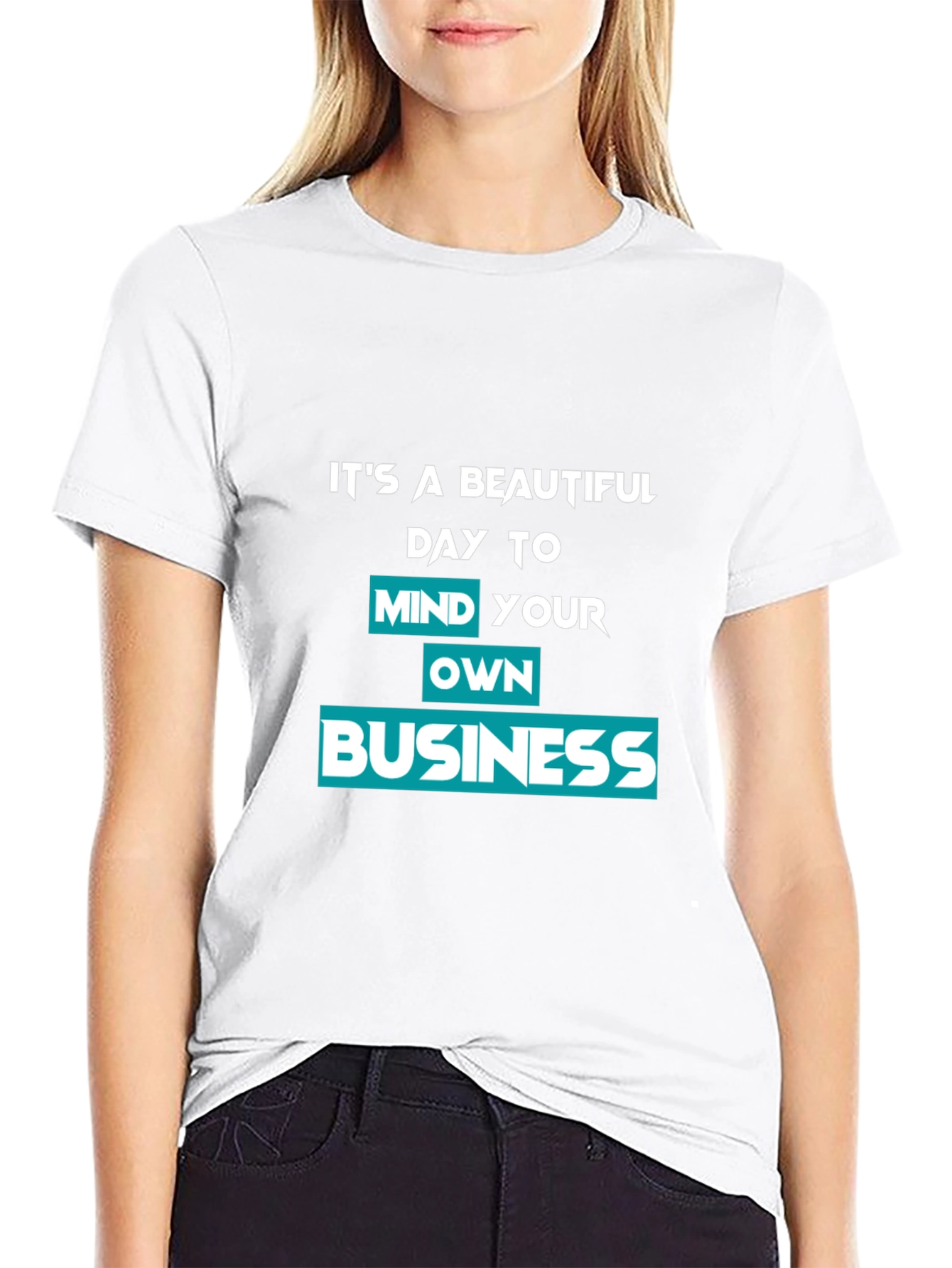 Black Mind Your Own Business Graphic Tee view 9