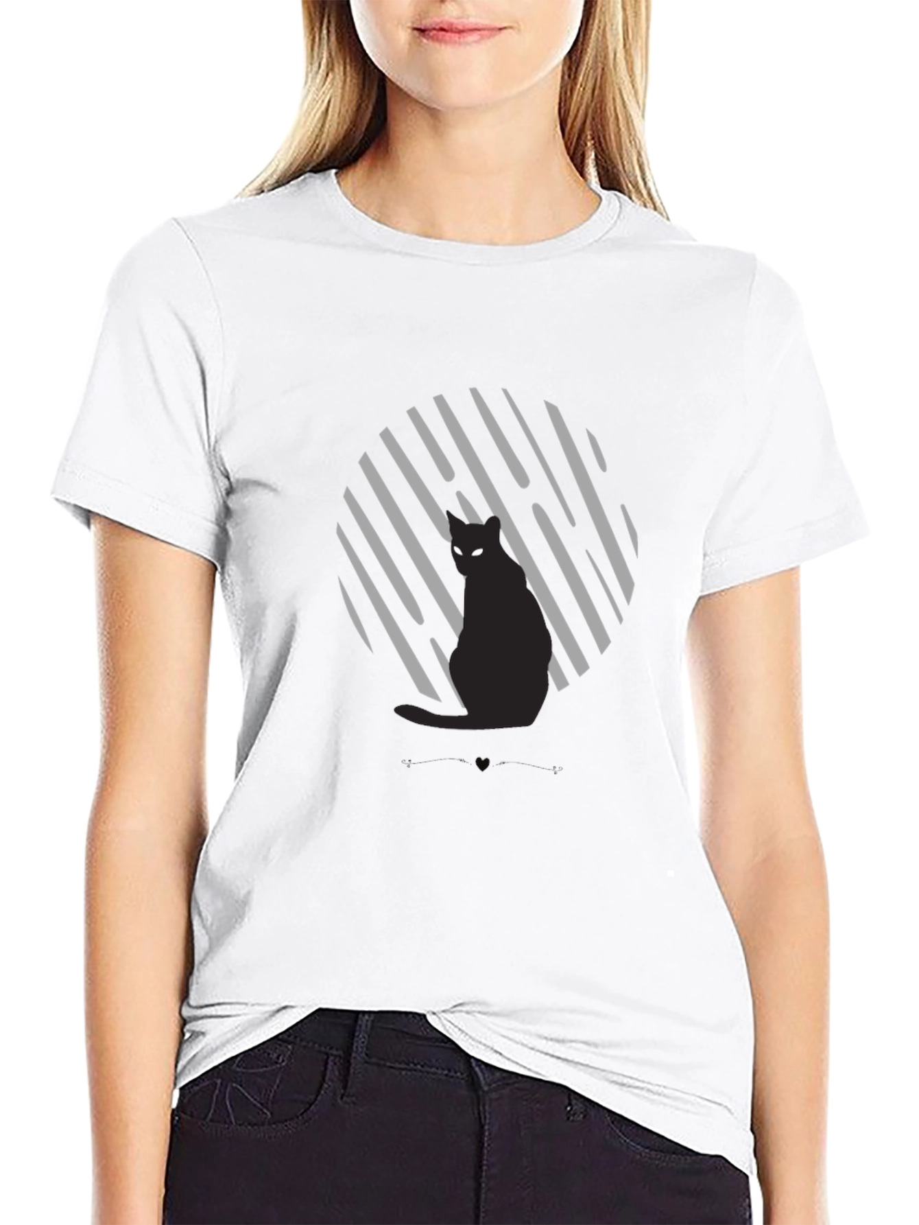Black Black Cat Graphic Tee - Unisex view 9