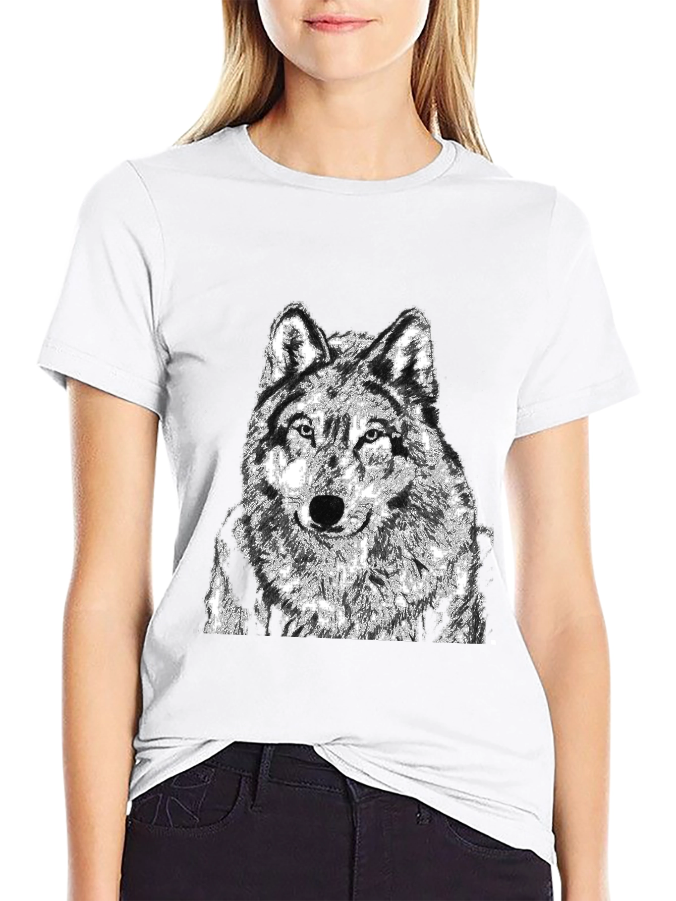 Black Black Wolf Graphic T-Shirt view 9