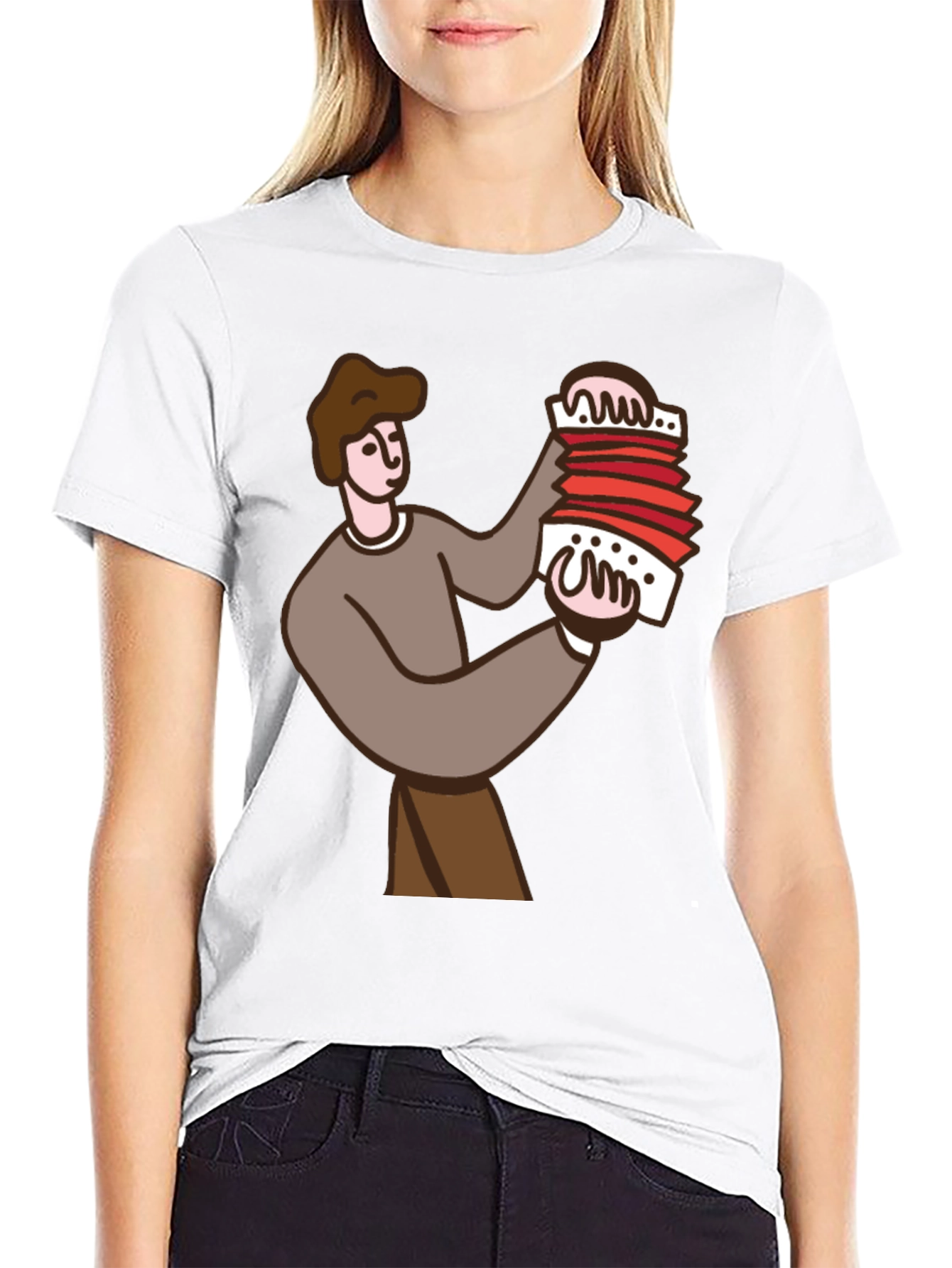 Black Accordion Player Graphic Tee - Black view 9