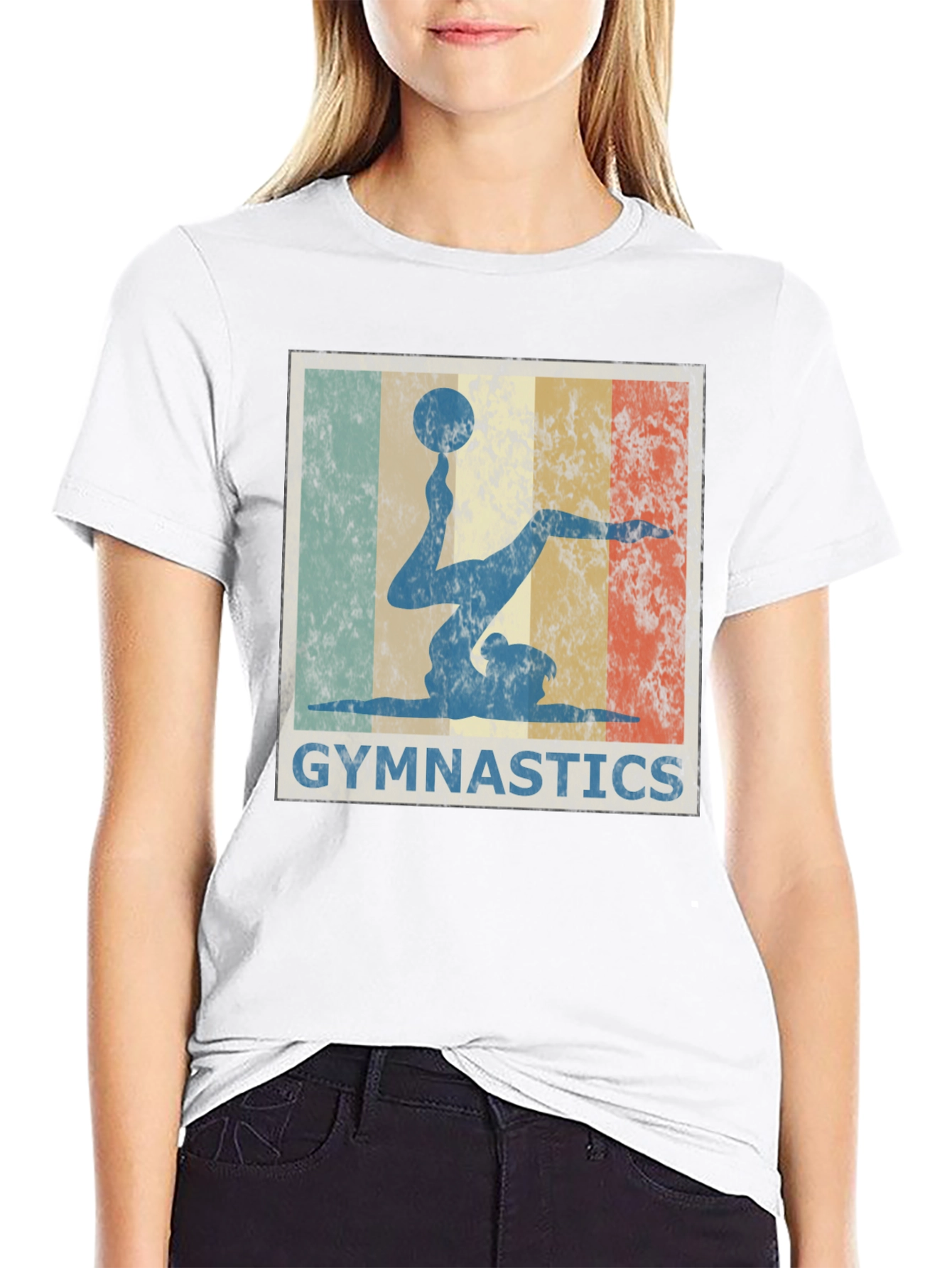 Black Vintage Gymnastics T-Shirt - Retro Gymnast Design view 9