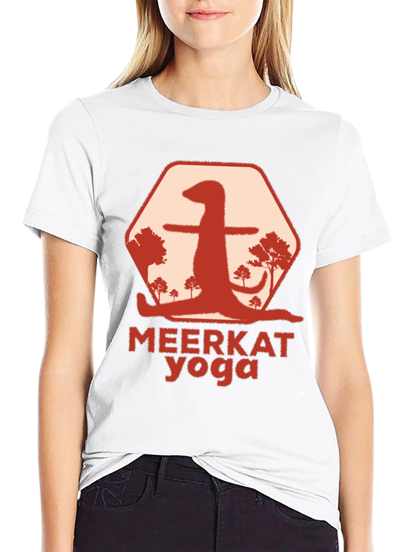 Black Meerkat Yoga Graphic T-Shirt - Unique Animal Design view 9