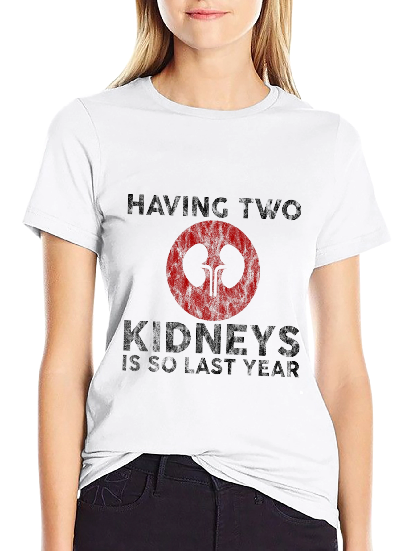 Black Funny Kidney Humor T-Shirt - One Kidney Is So Last Year view 9