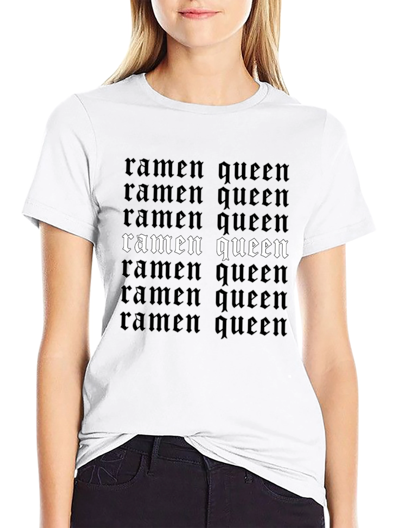 Black Ramen Queen Graphic Tee - Black Unisex T-Shirt view 9