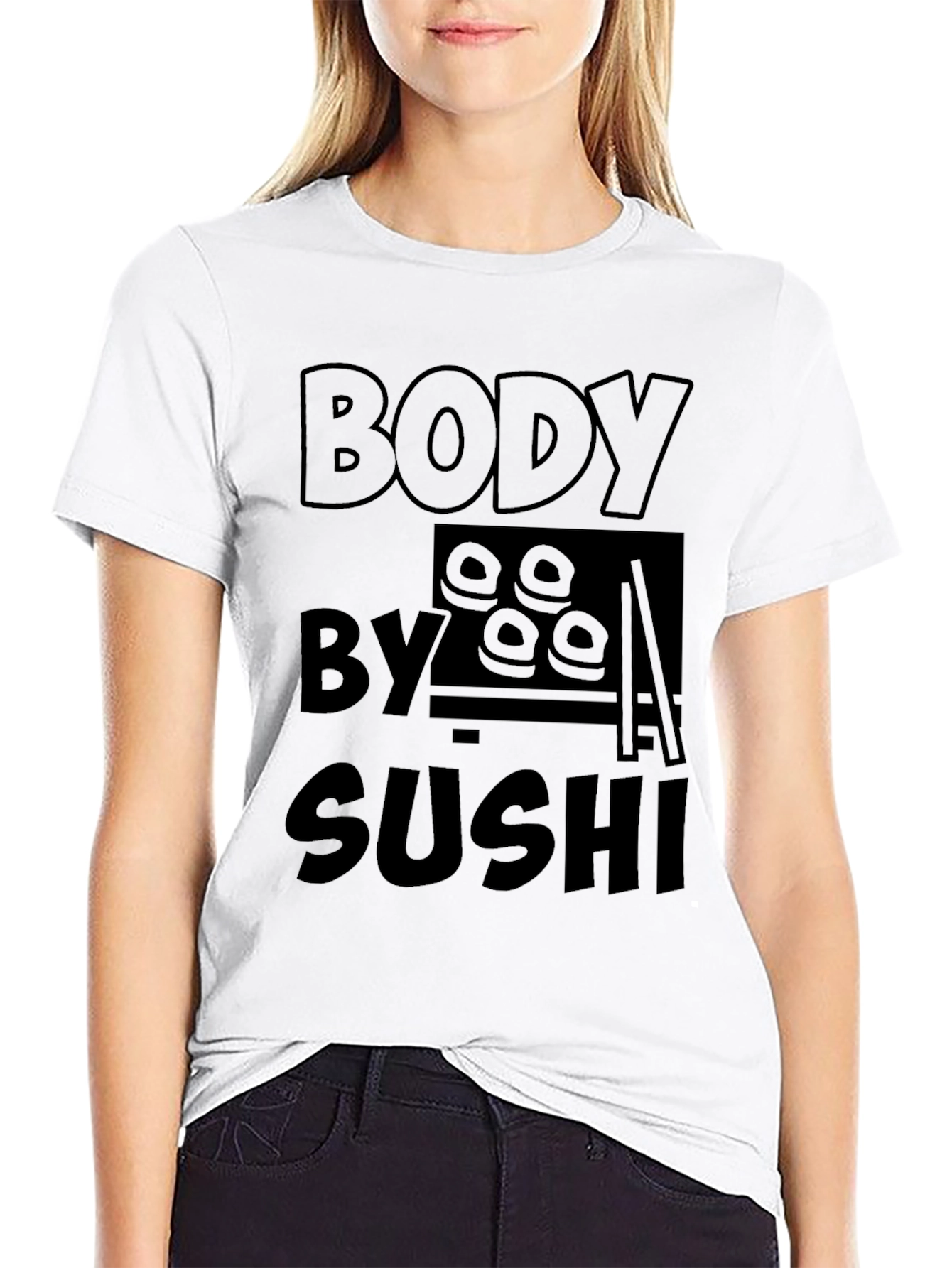 Black Body By Sushi - Funny Graphic T-Shirt view 9