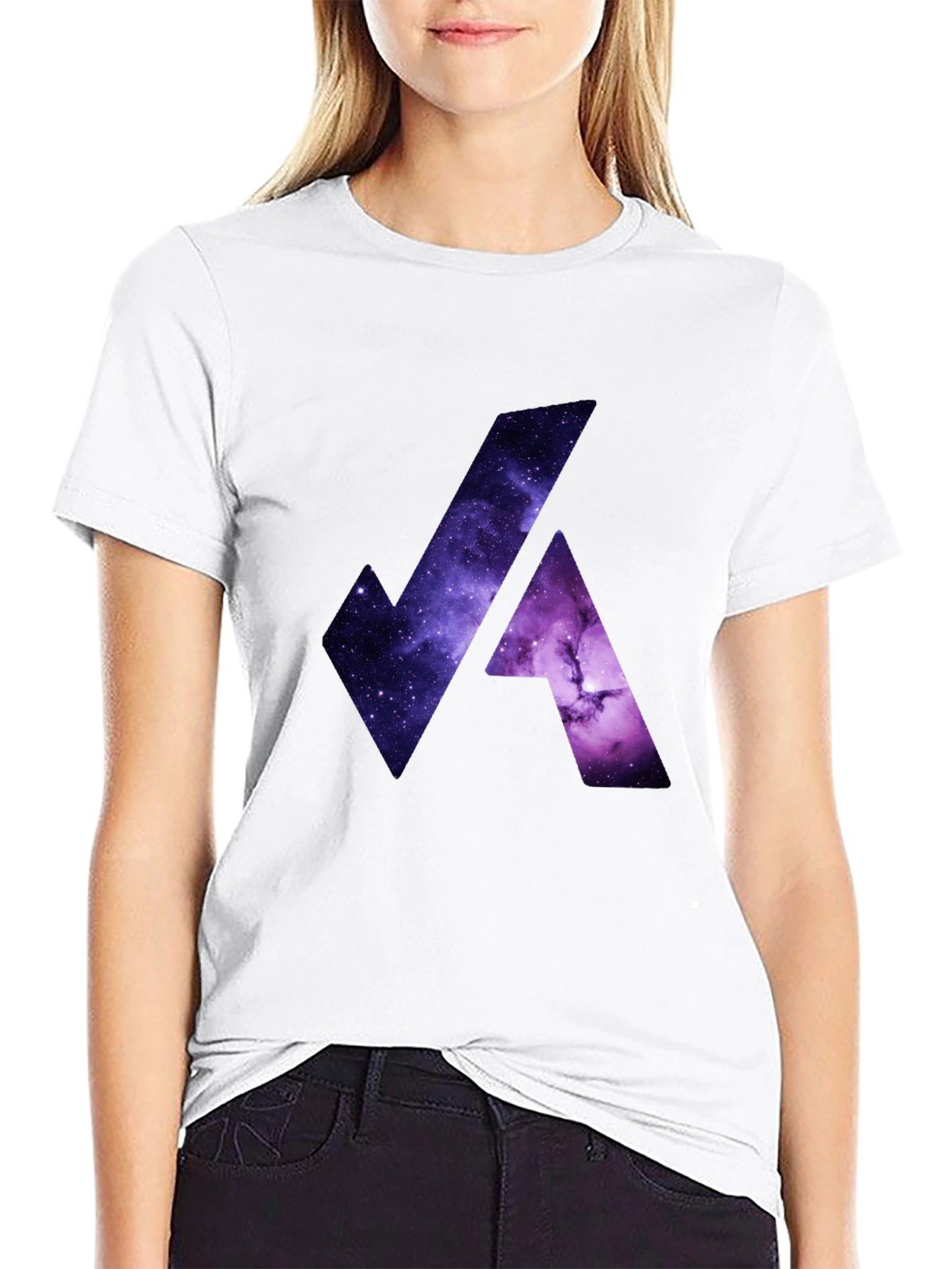 Black Cosmic Galaxy Graphic Tee - Black Cotton Blend view 9