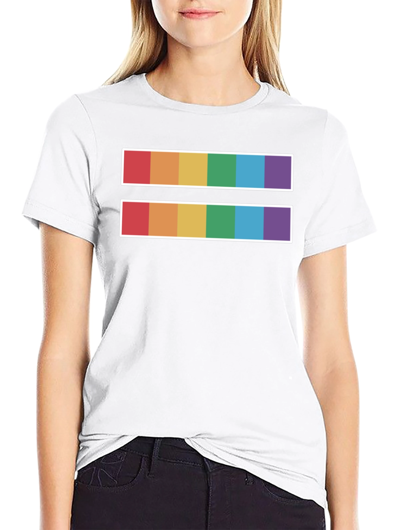 Black Equality Pride T-Shirt - Rainbow Symbol view 9