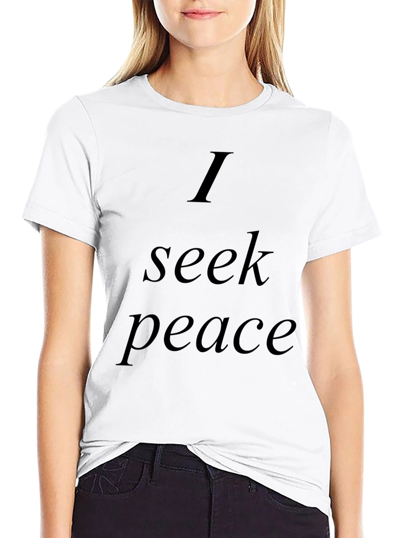 Black I Seek Peace T-Shirt - Men's Black Graphic Tee view 9