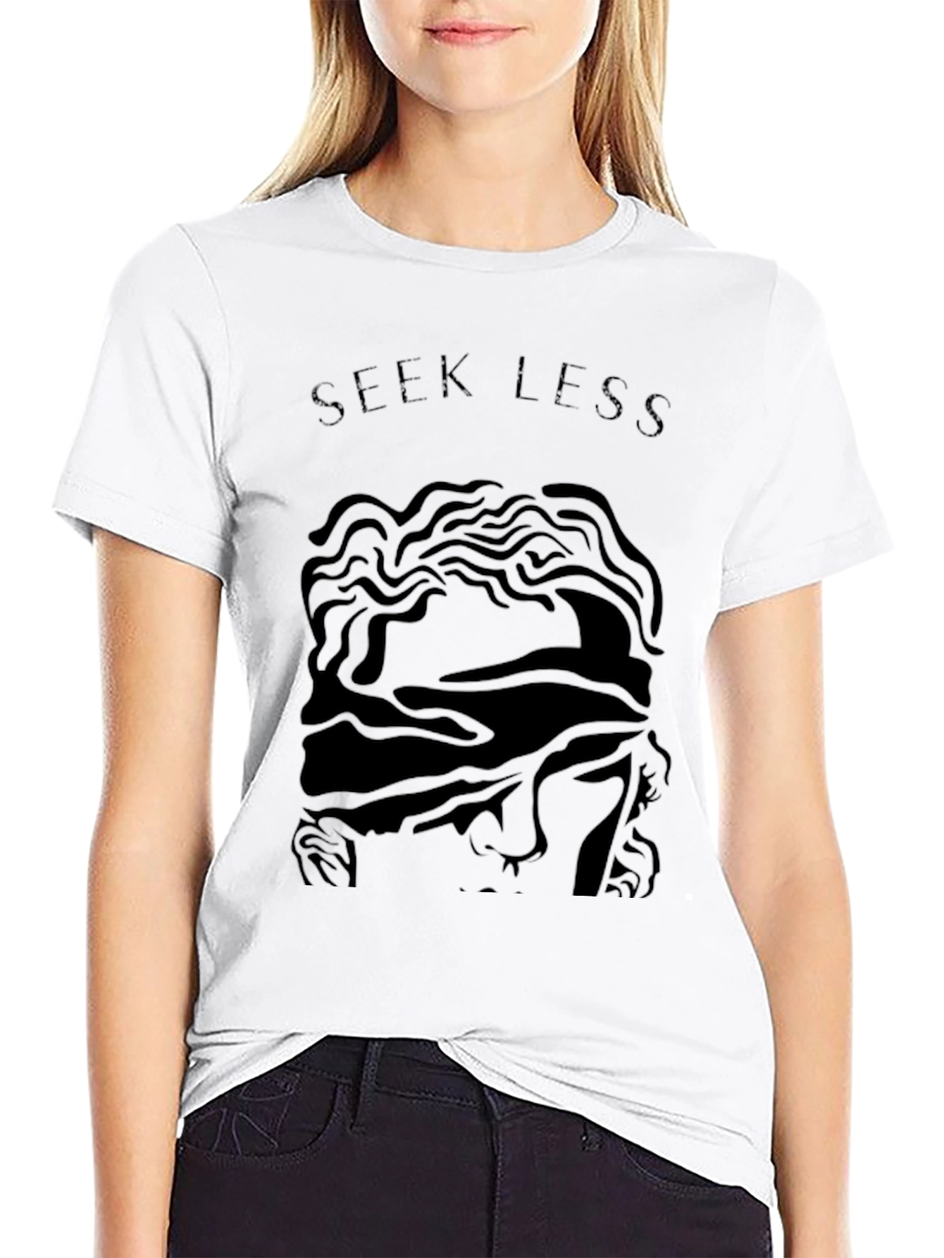 Black Seek Less Graphic Tee - Black view 9