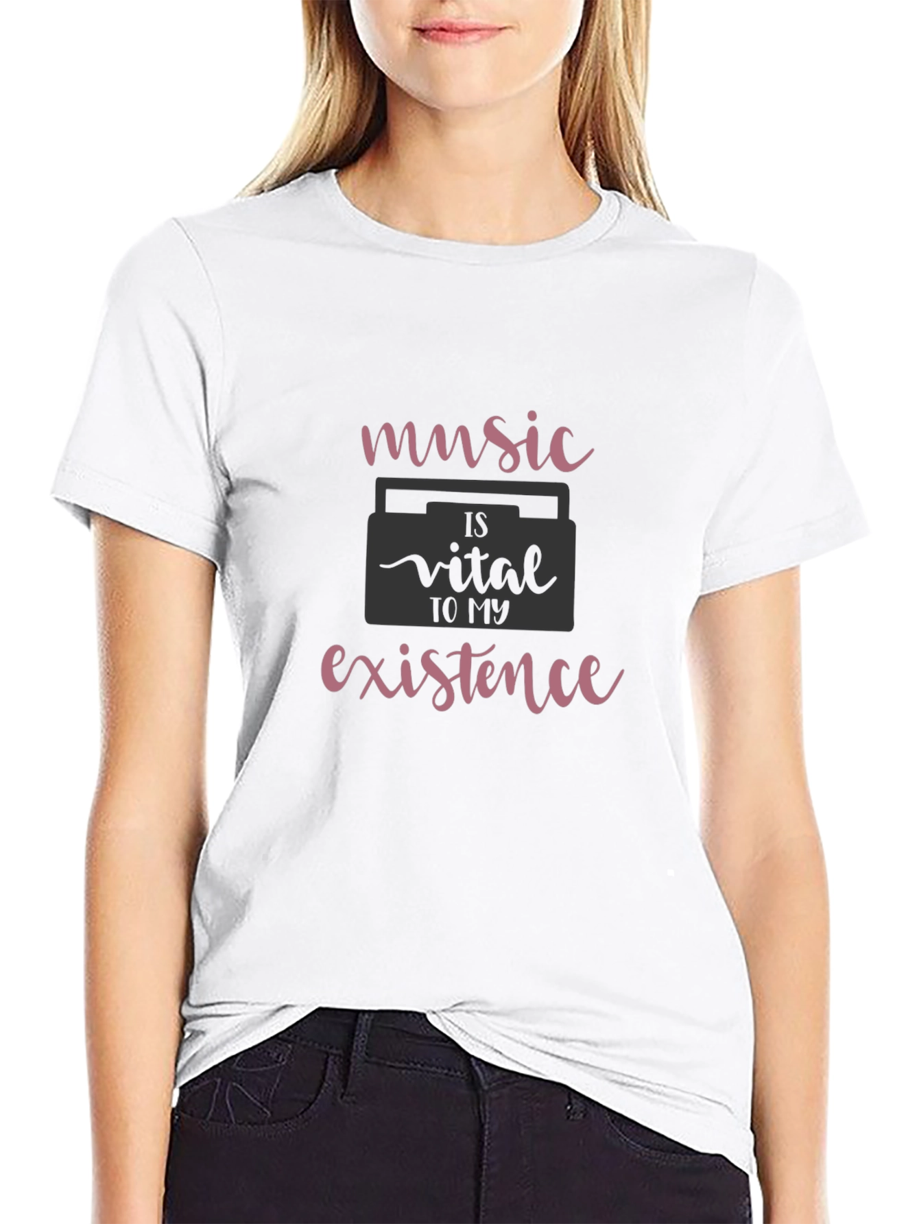 Music is Vital T-Shirt - Soft Black Cotton Tee - 9