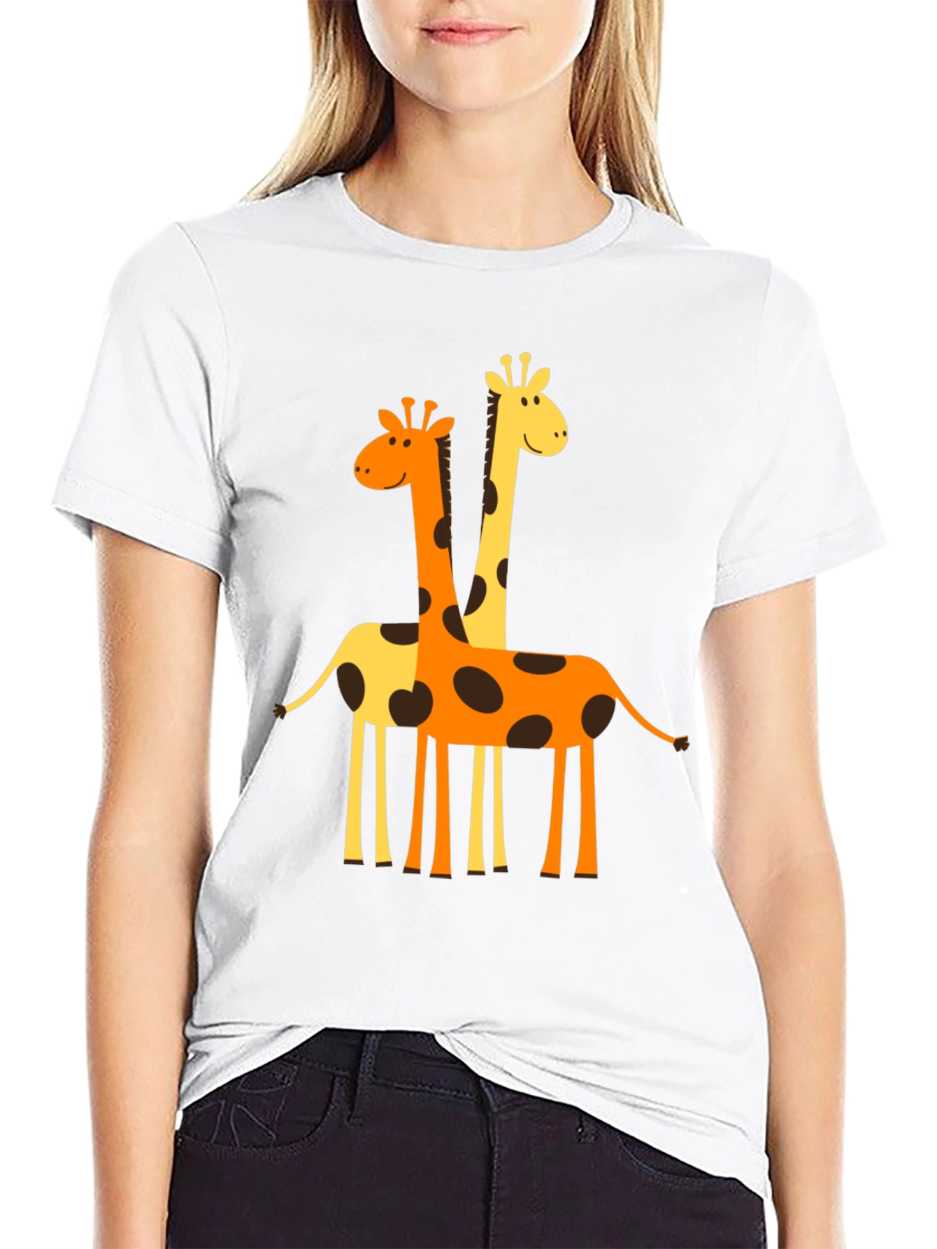 Black Giraffe Graphic Tee - Men's Black Crew Neck T-Shirt view 9
