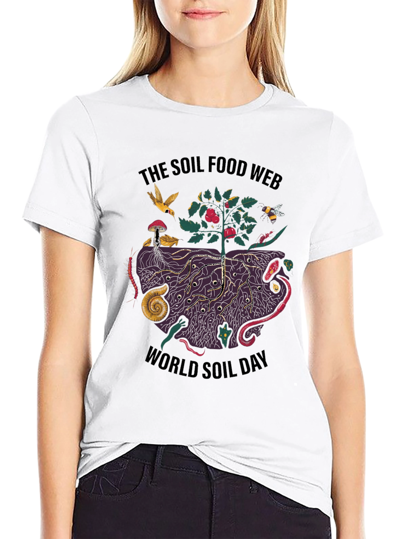 Black Soil Food Web T-Shirt - World Soil Day view 9