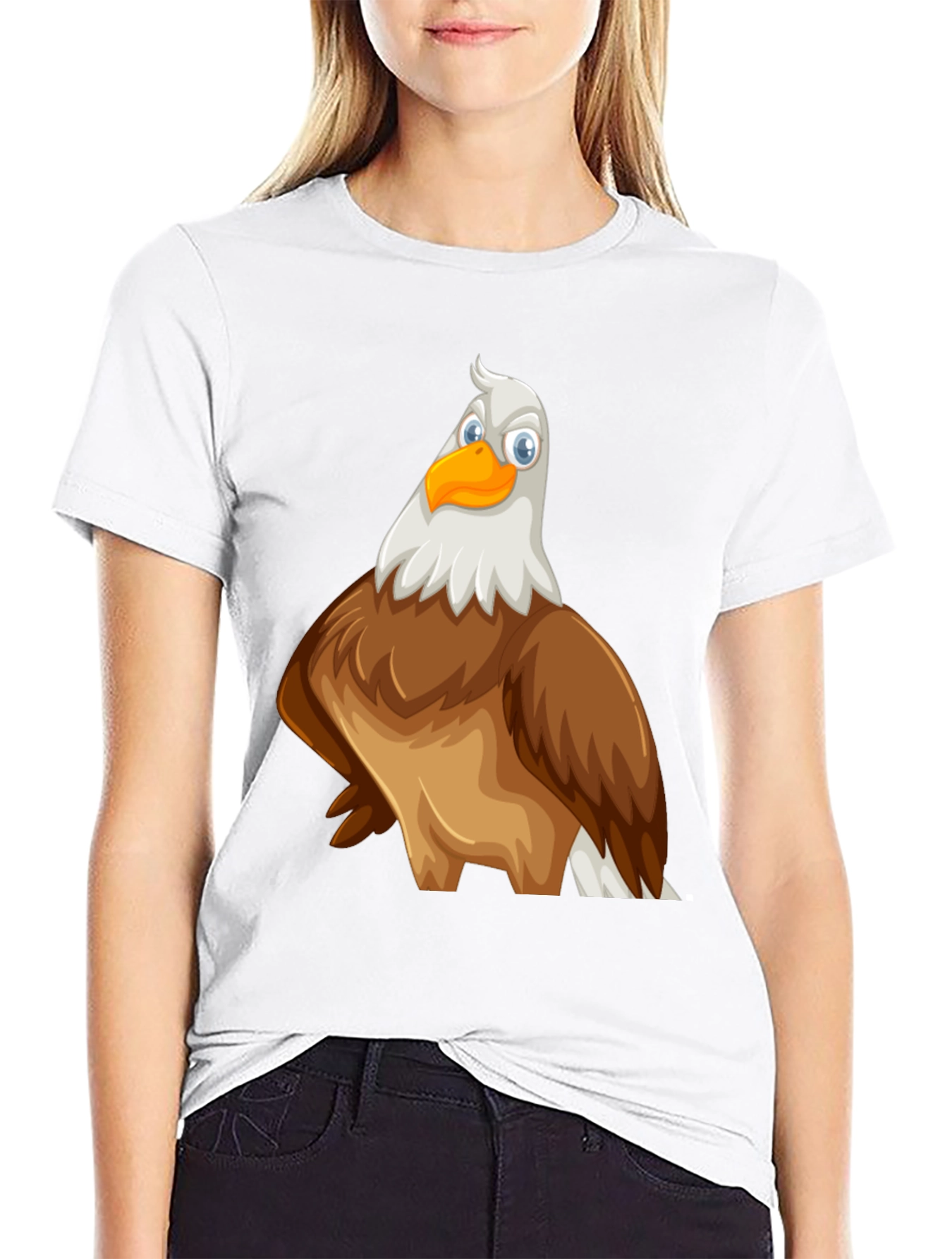 Black Eagle Cartoon Graphic Print Tee view 9