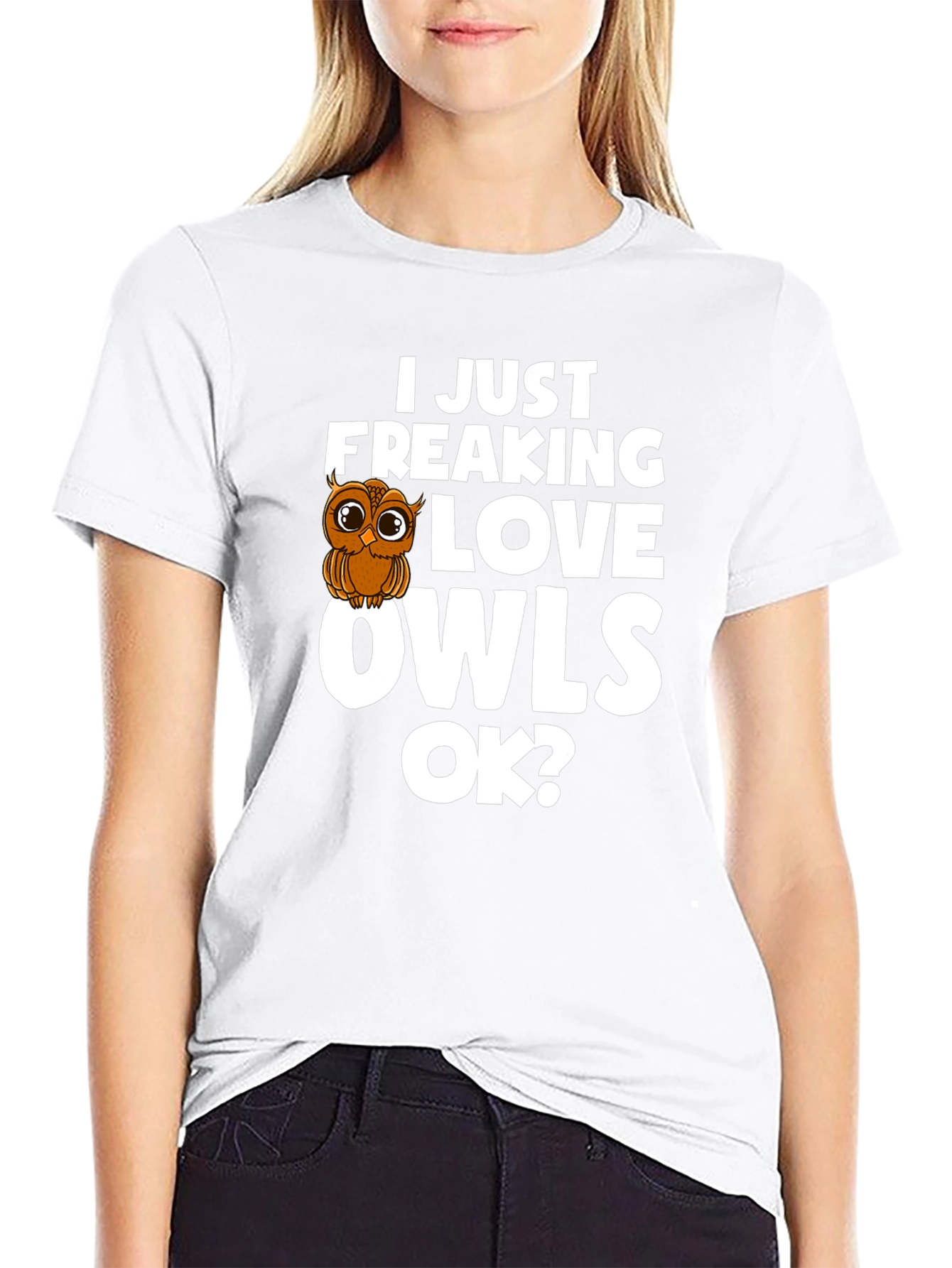 Black I Love Owls T-Shirt - Cute Owl Graphic Tee view 9