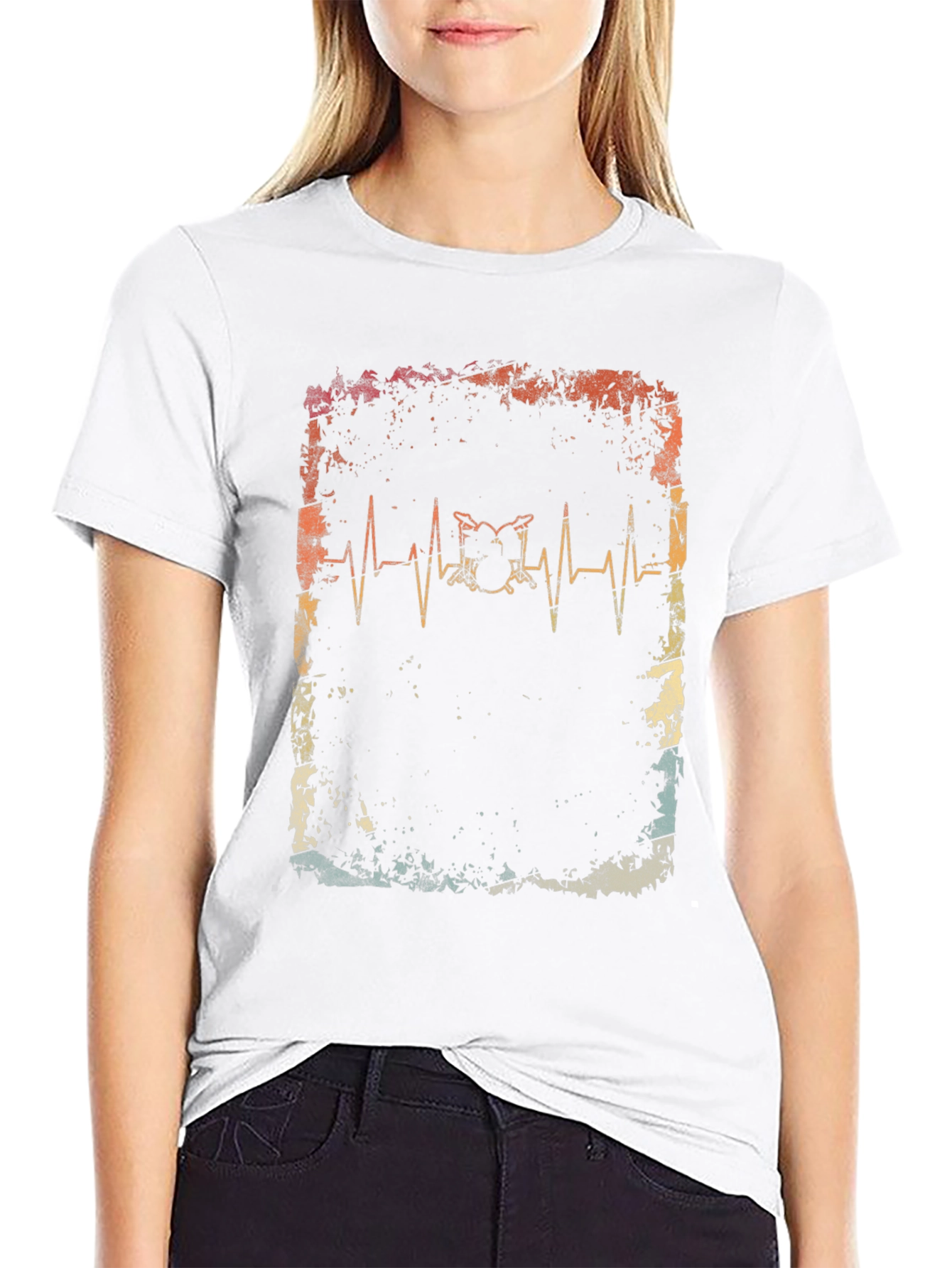 Black Drum Heartbeat T-Shirt view 9
