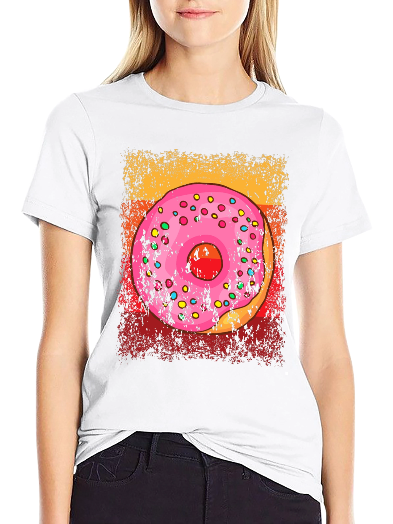 Black Donut T-Shirt - Sweet Treat Graphic Tee view 9